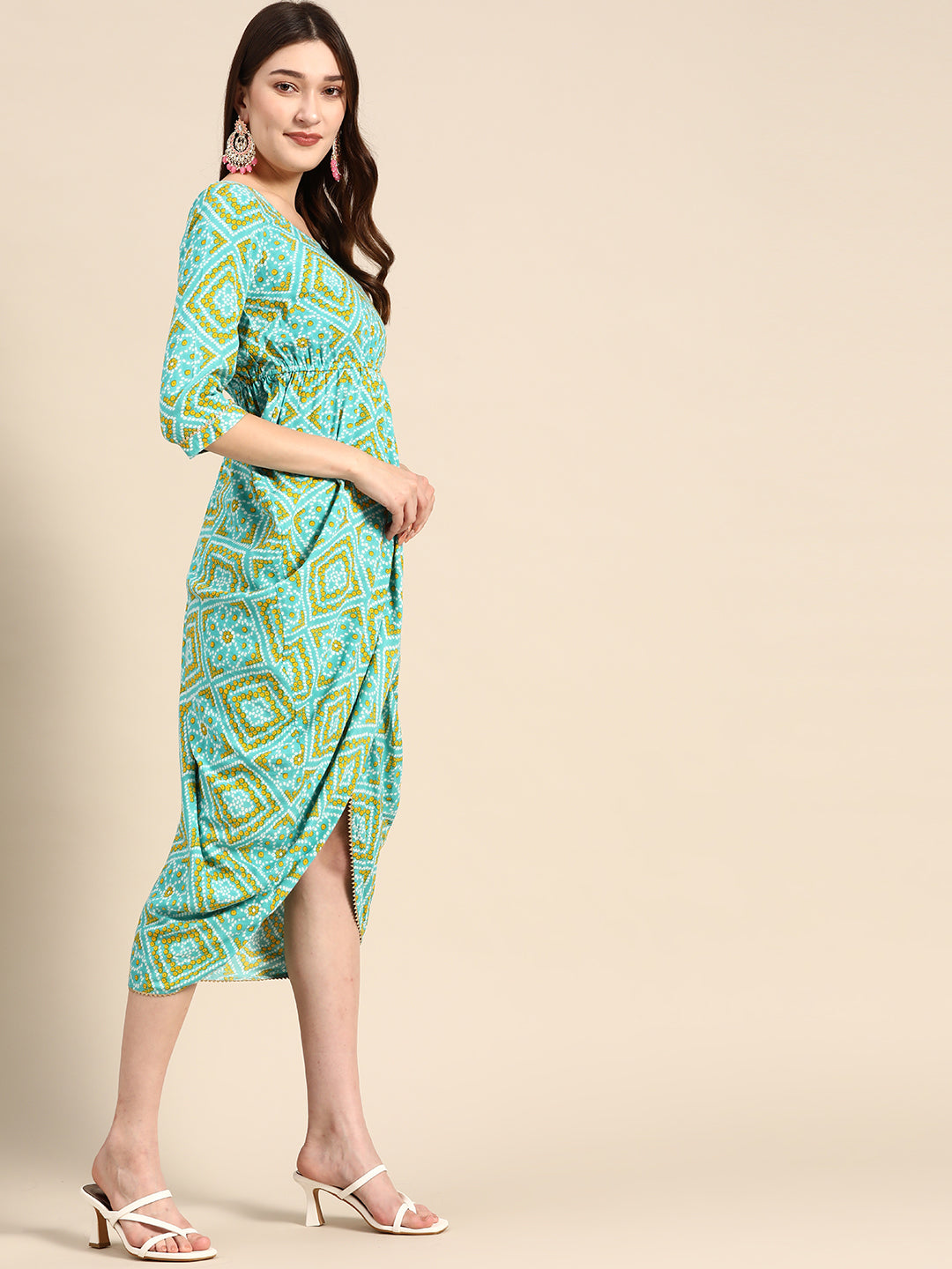 Overlap Midi Dress