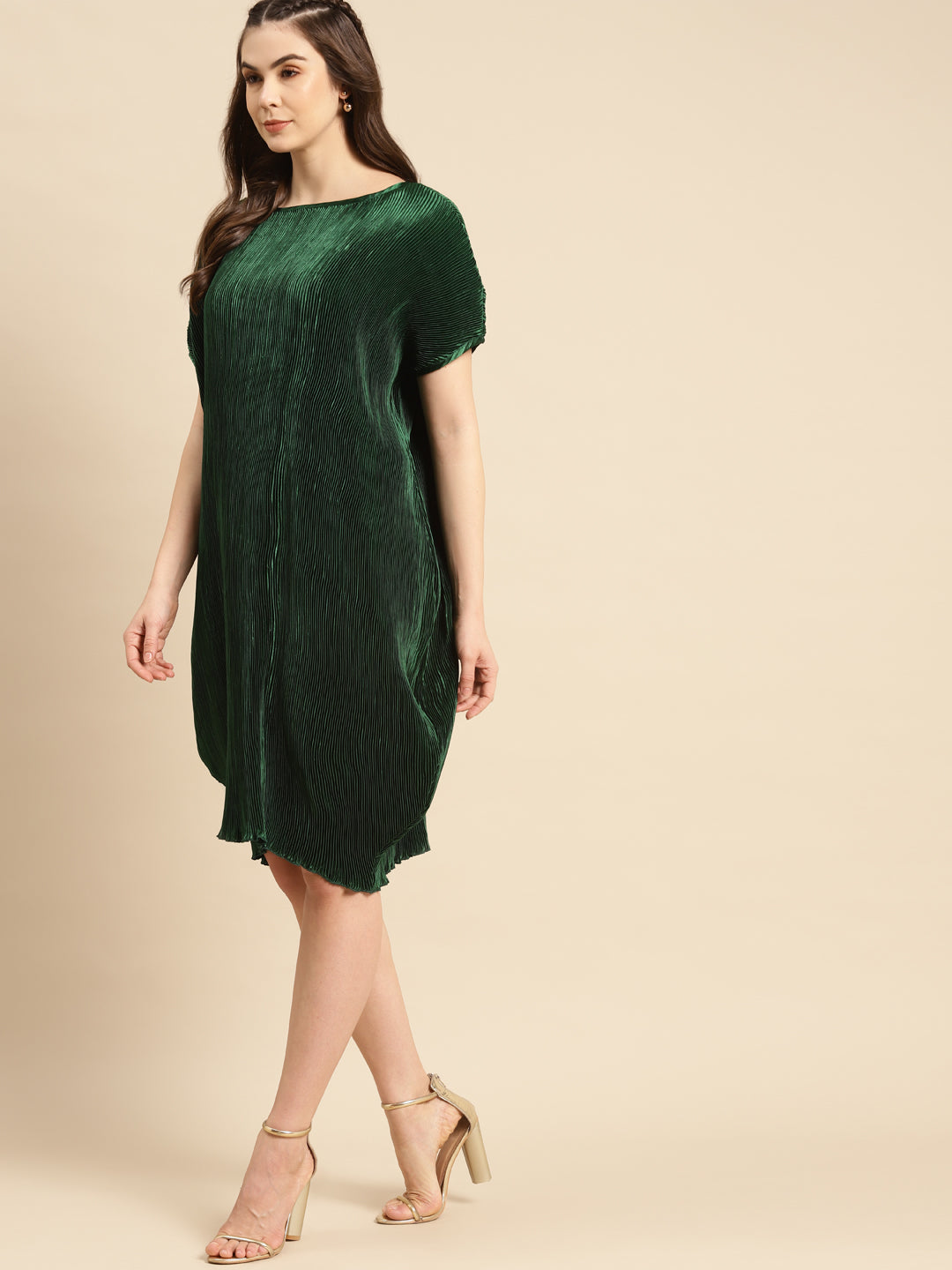 Anti fit Side Cowl Dress