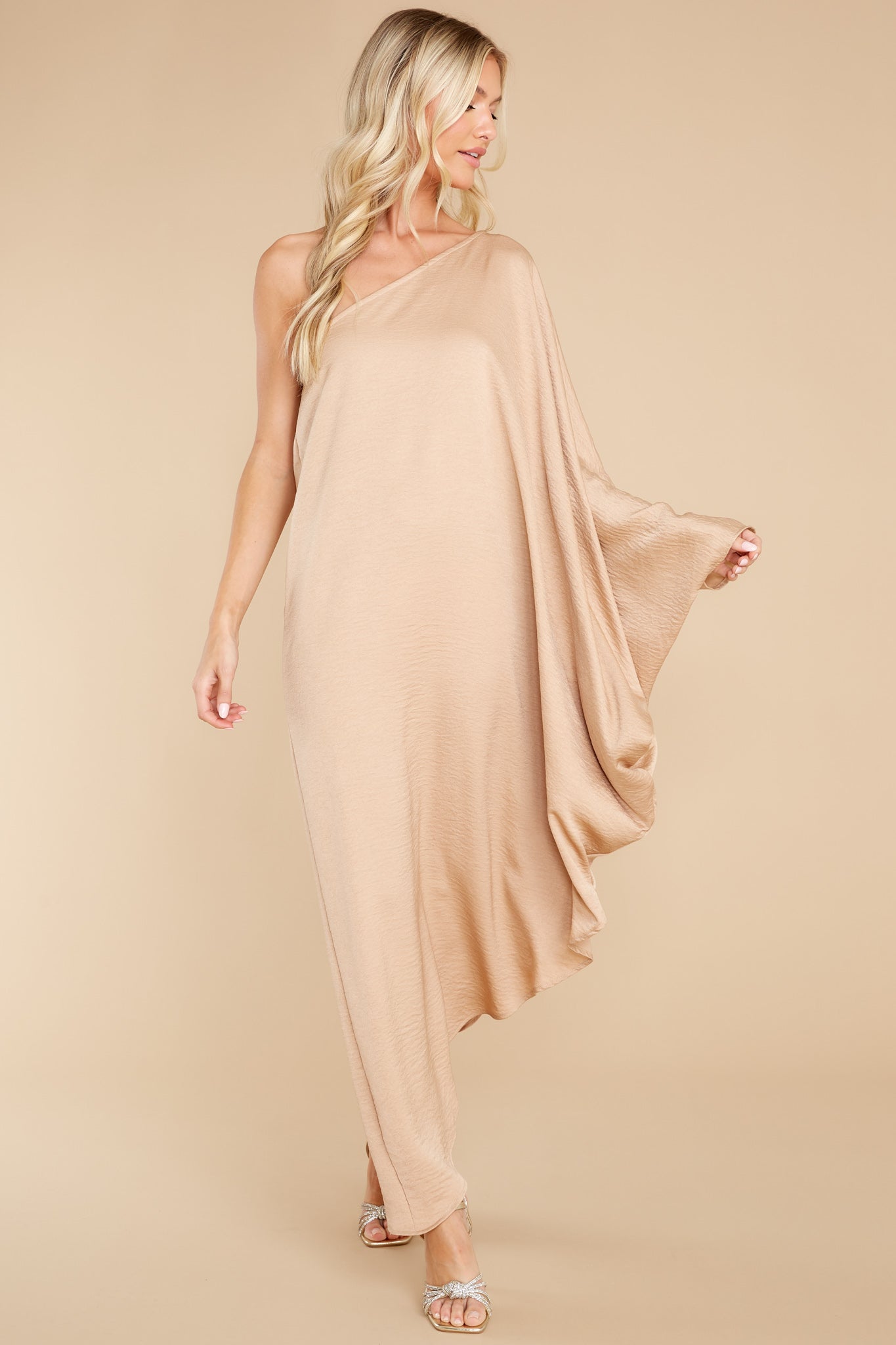 Like Royalty Light Tan Maxi Dress