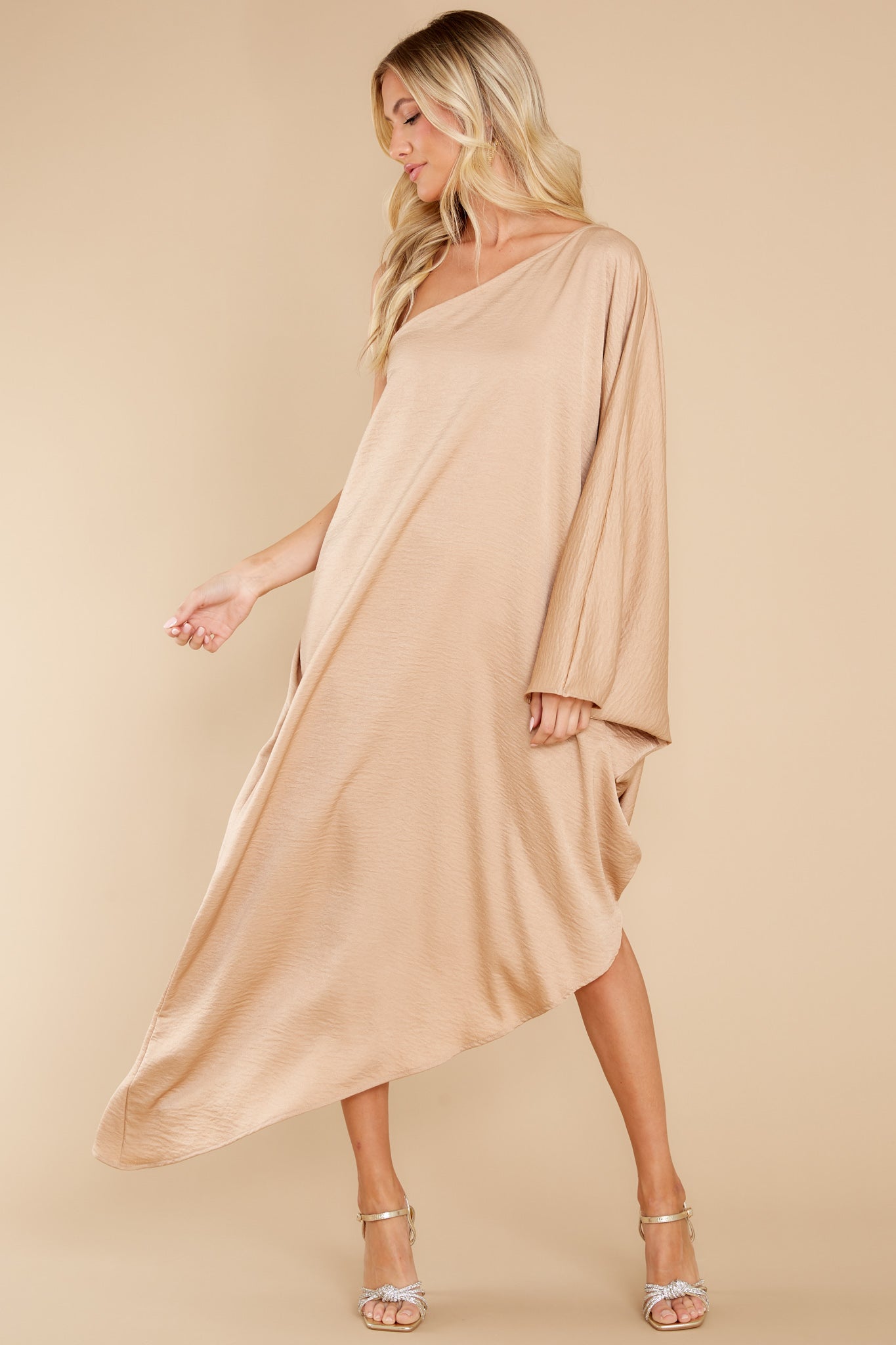 Like Royalty Light Tan Maxi Dress