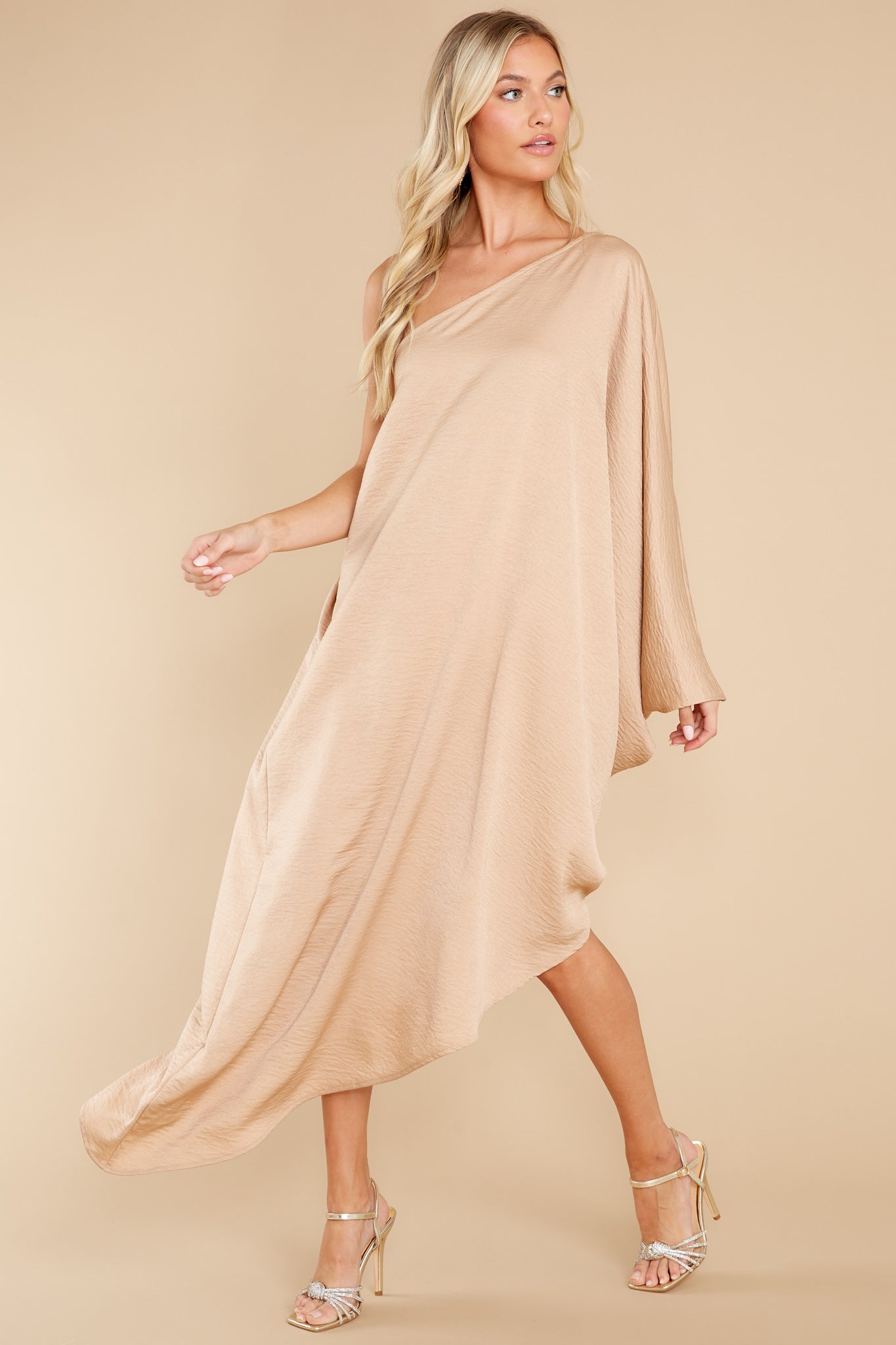 Like Royalty Light Tan Maxi Dress