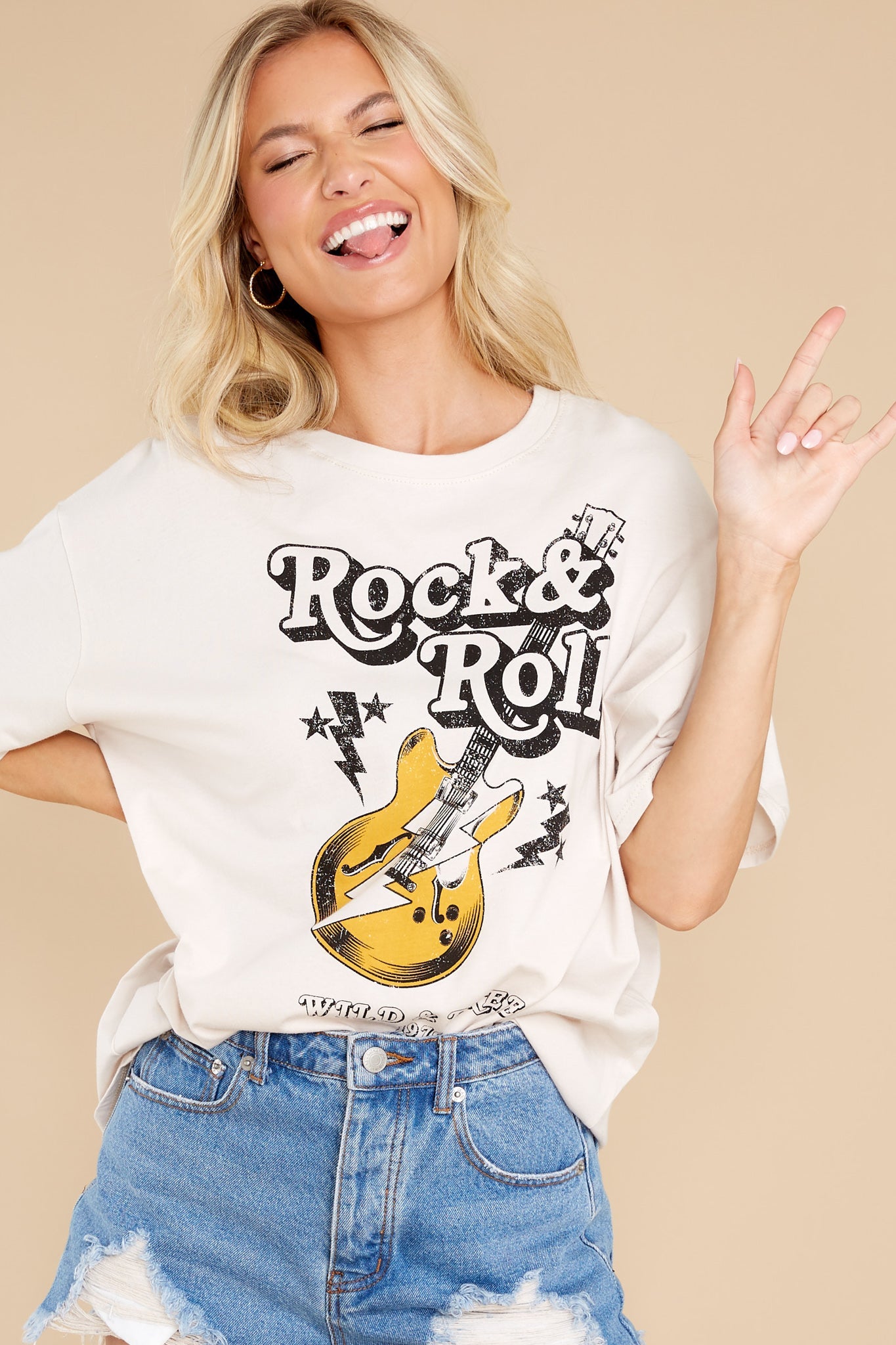 Like A Rock Star Sand Graphic Tee