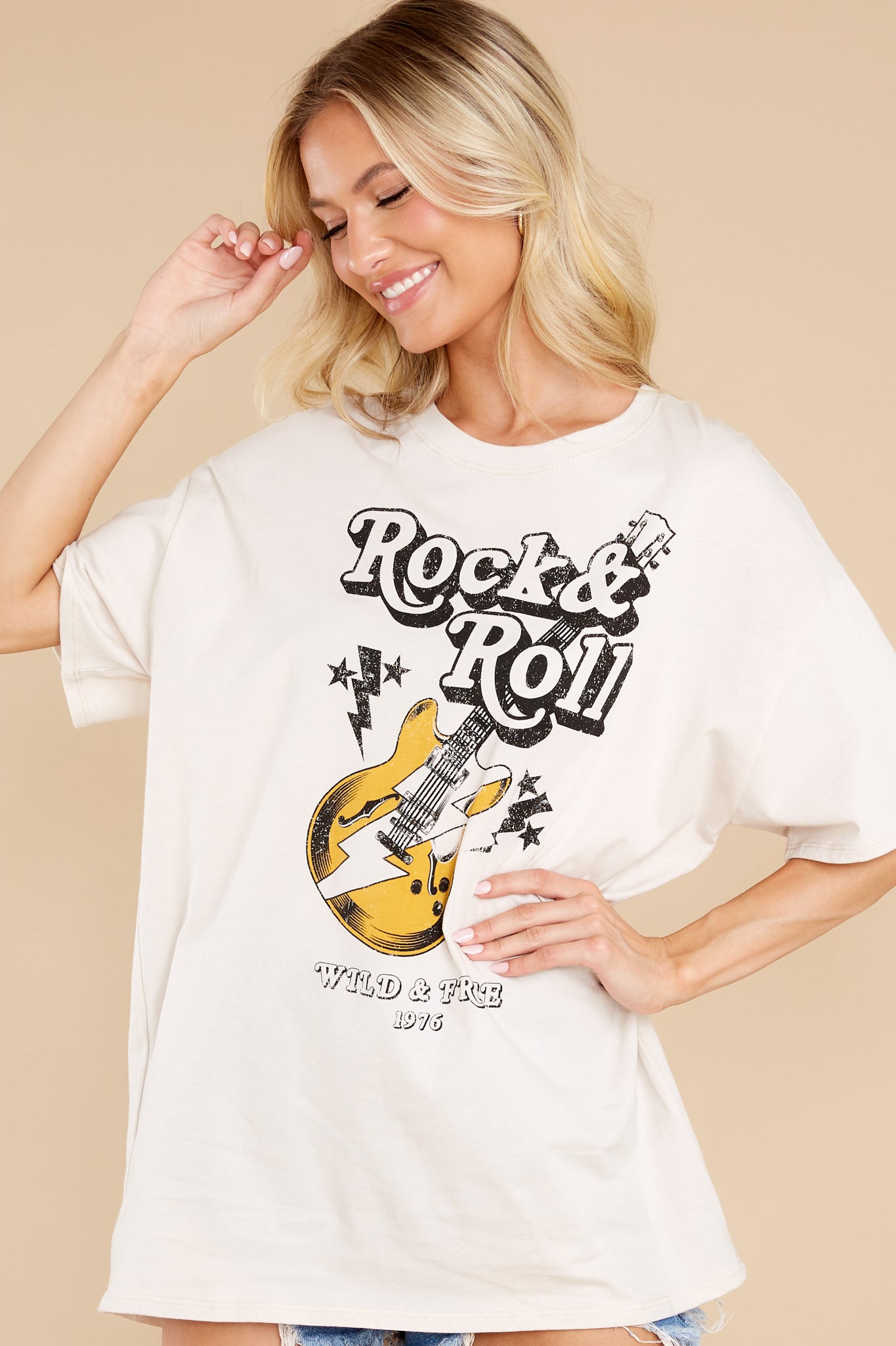 Like A Rock Star Sand Graphic Tee