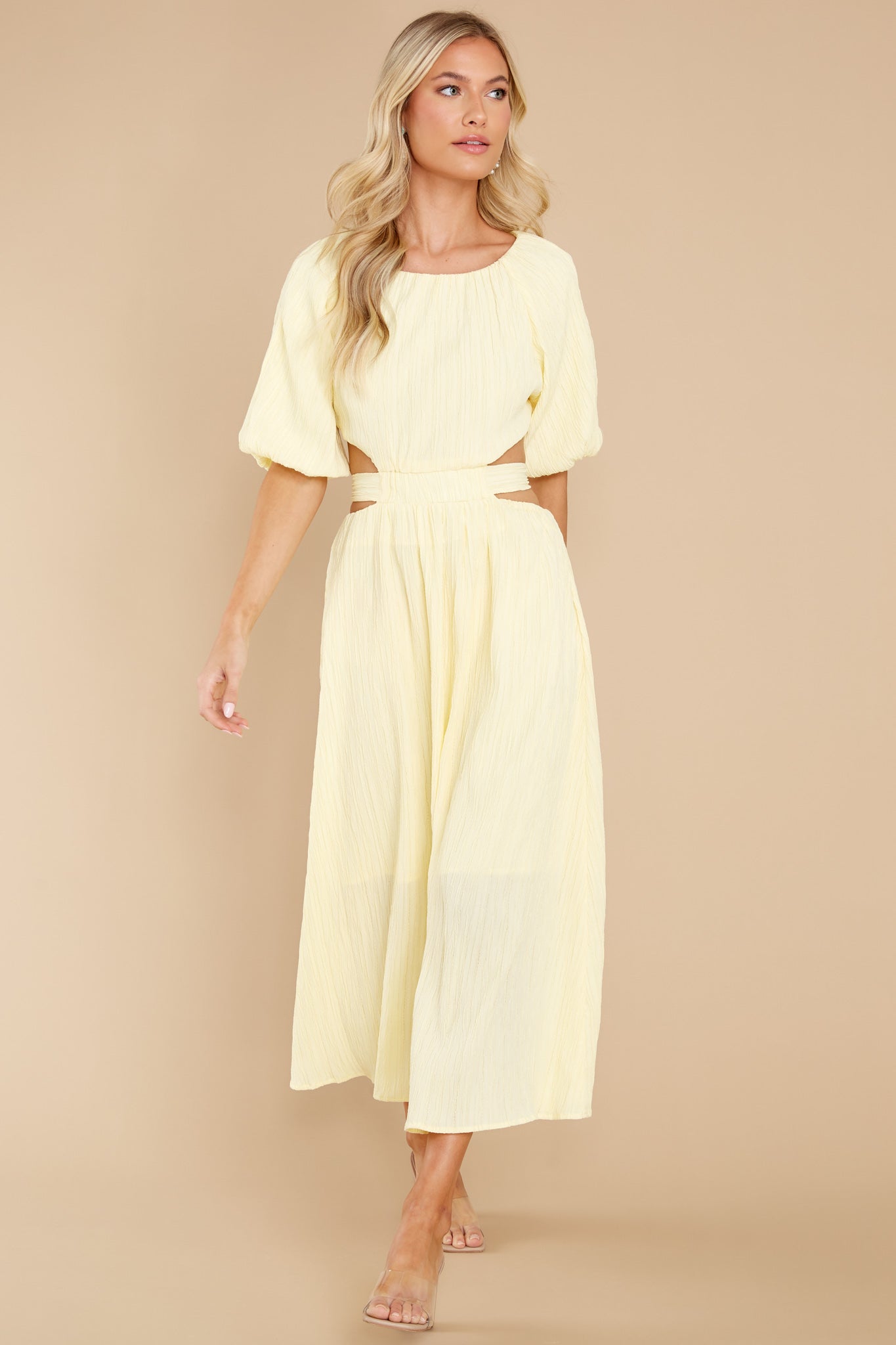 Hold My Hand Pastel Yellow Maxi Dress