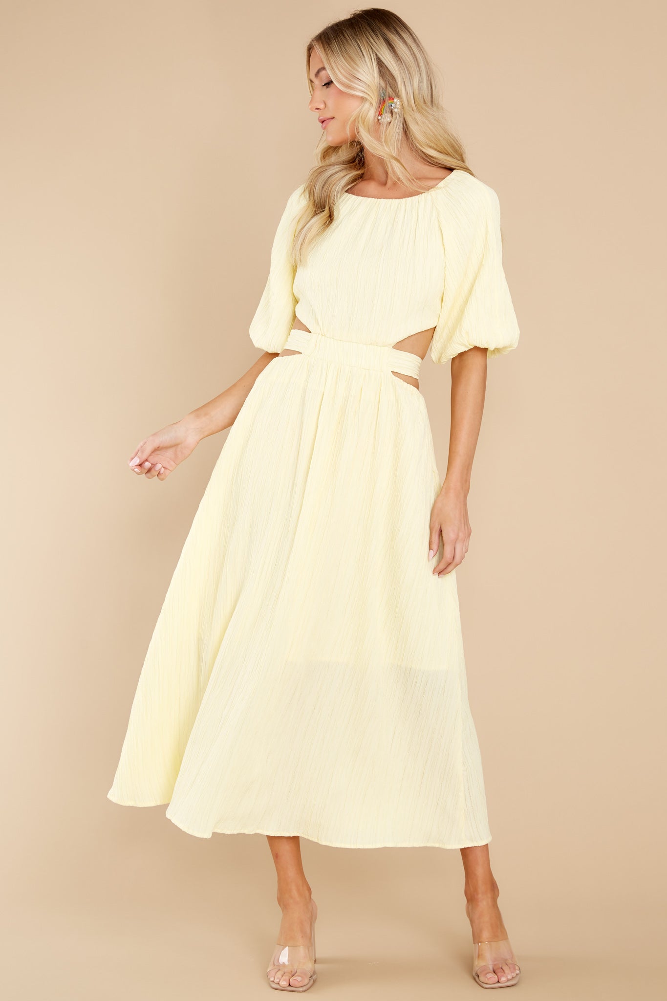 Hold My Hand Pastel Yellow Maxi Dress