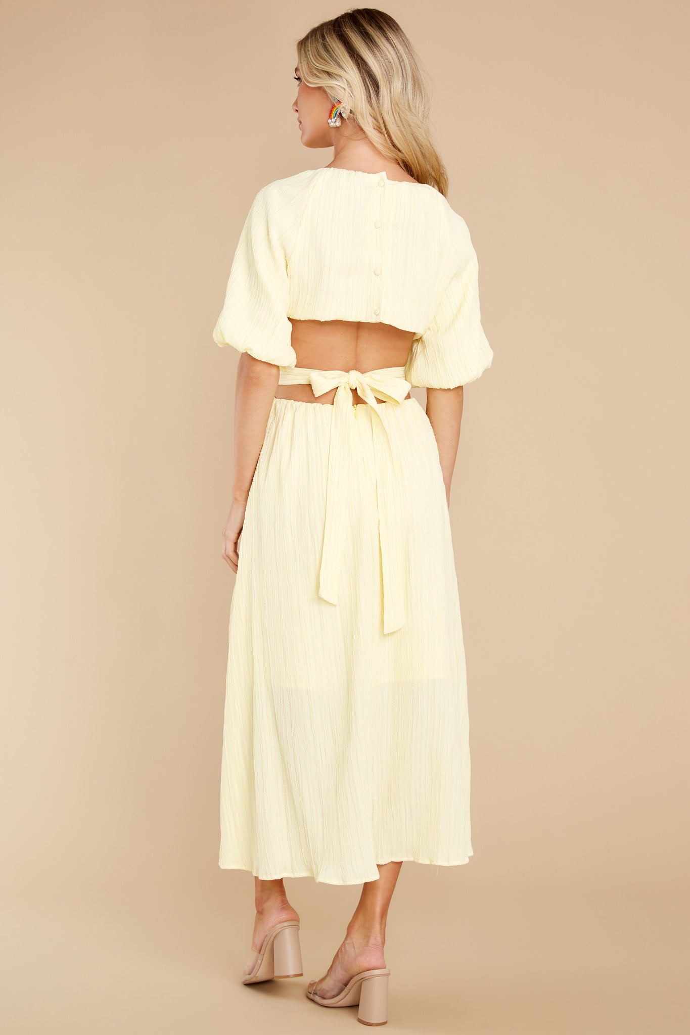 Hold My Hand Pastel Yellow Maxi Dress