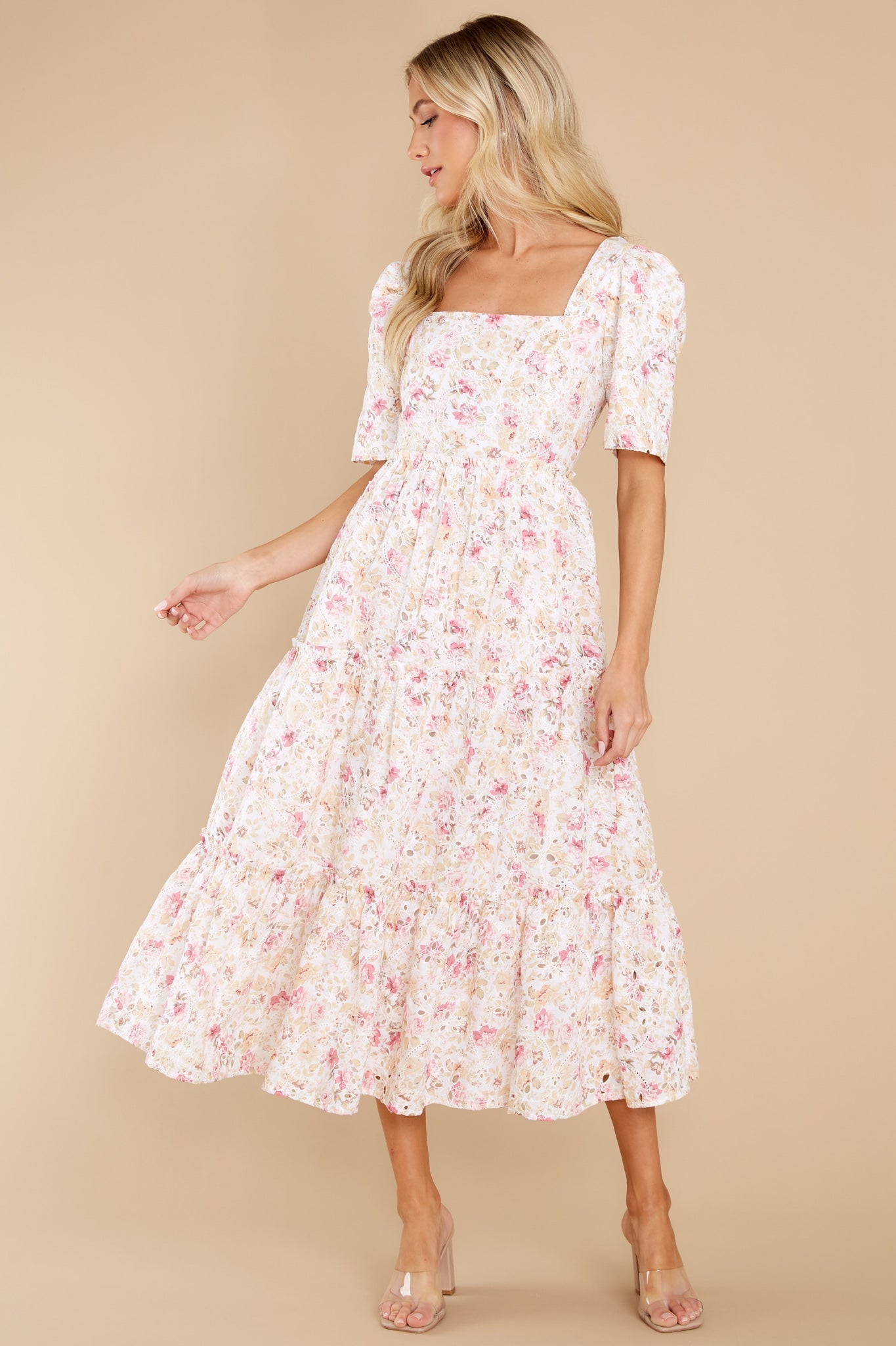 Keeping My Fingers Crossed Ivory Multi Dress