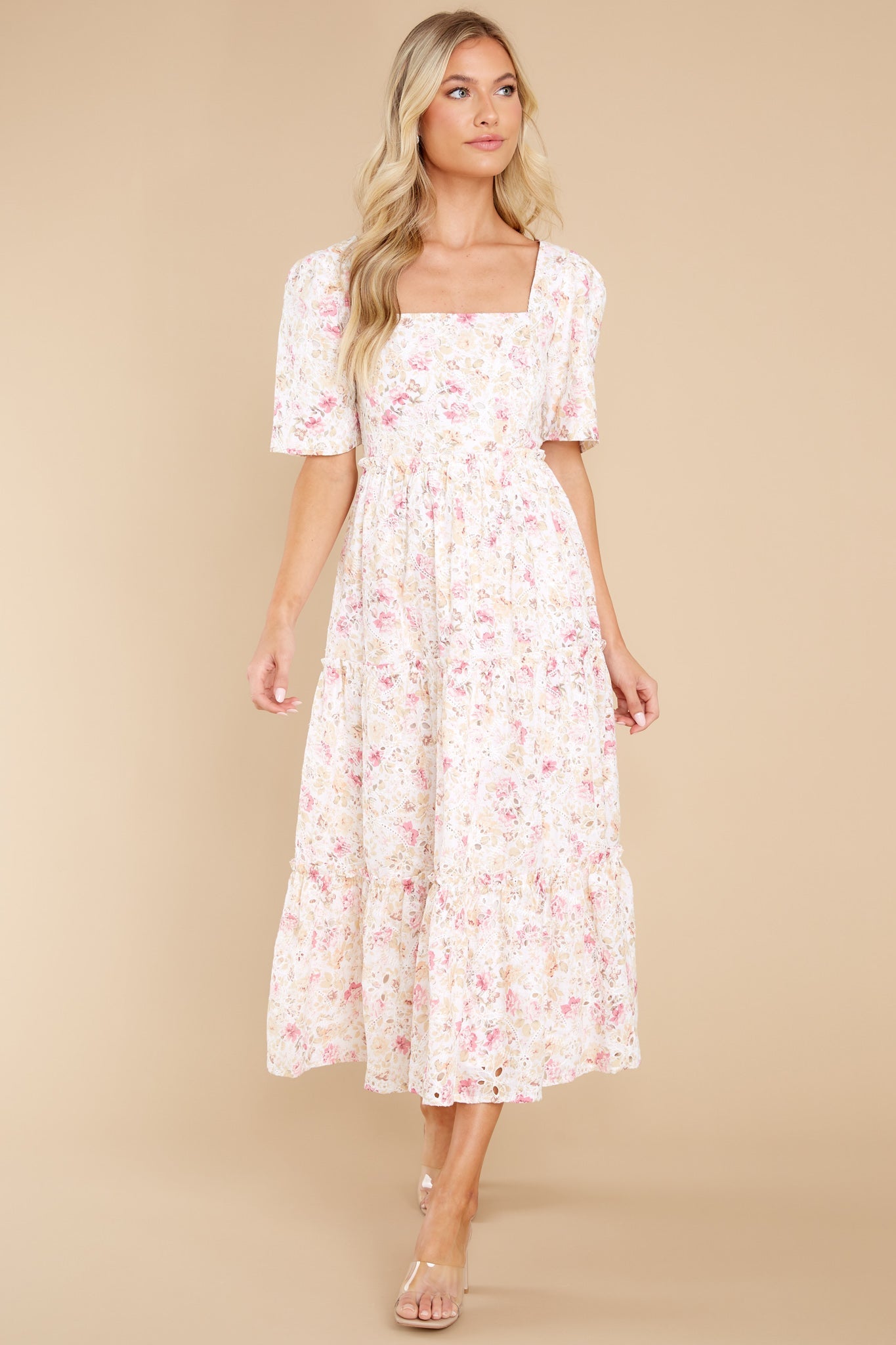 Keeping My Fingers Crossed Ivory Multi Dress