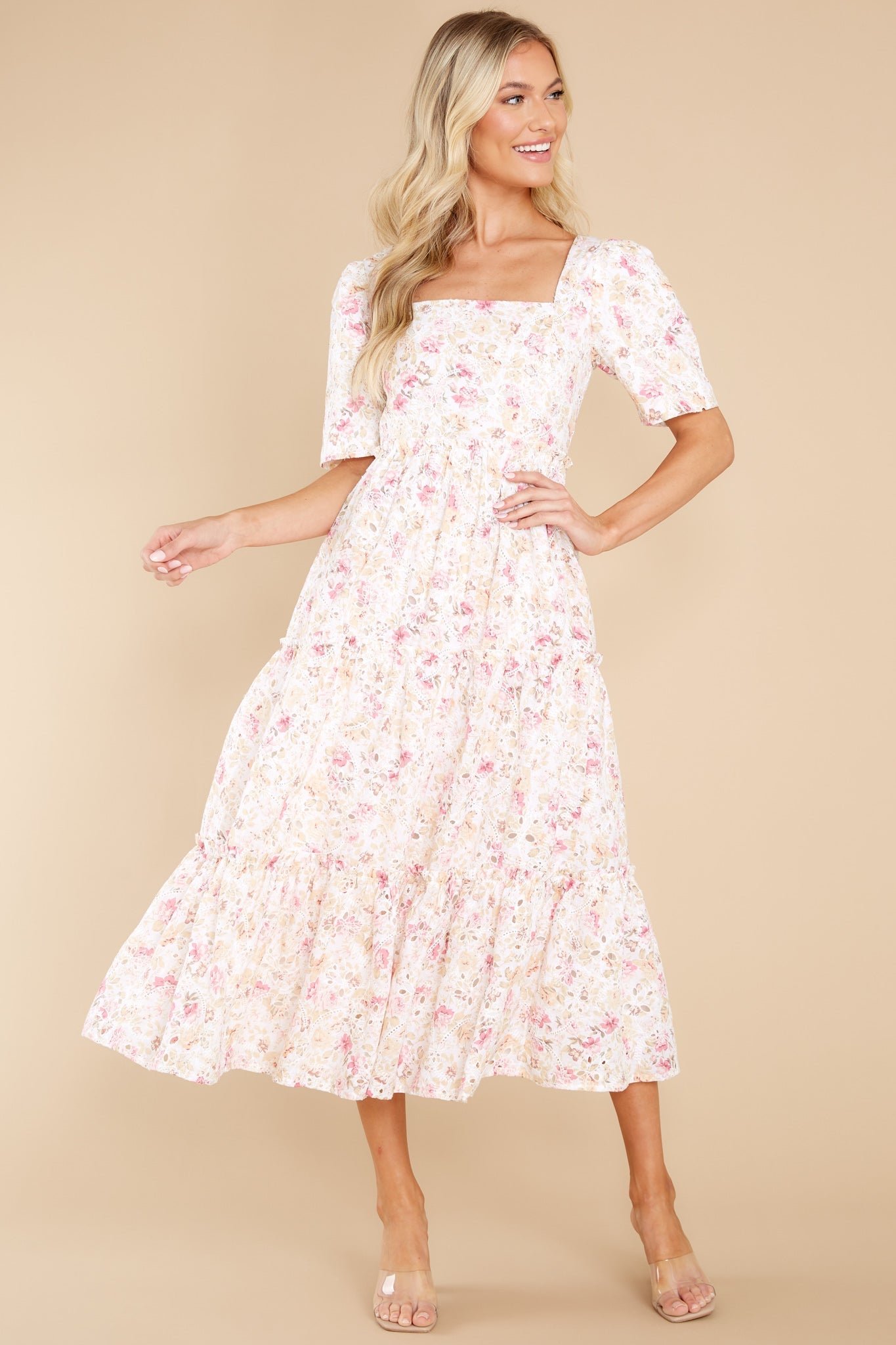 Keeping My Fingers Crossed Ivory Multi Dress