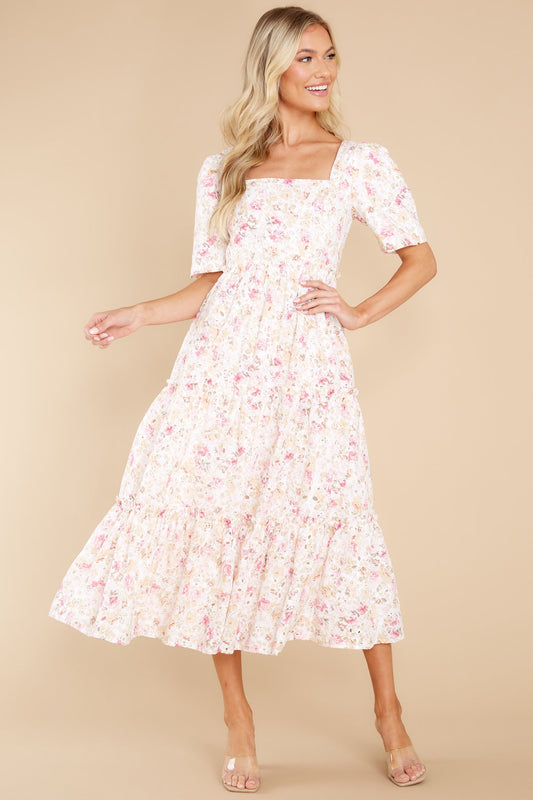 Keeping My Fingers Crossed Ivory Multi Dress