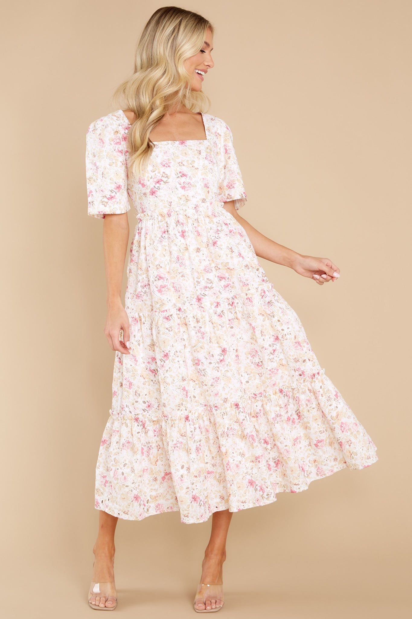 Keeping My Fingers Crossed Ivory Multi Dress
