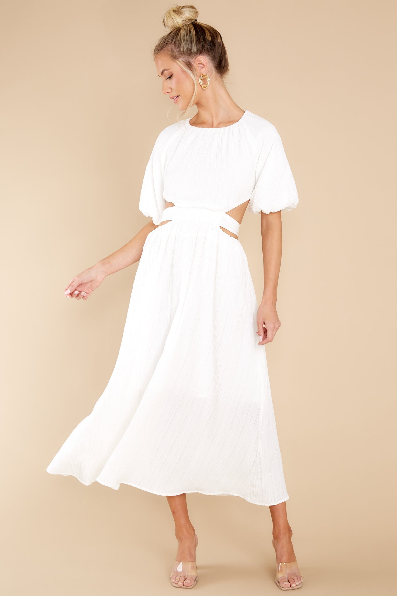 Hold My Hand Off White Maxi Dress