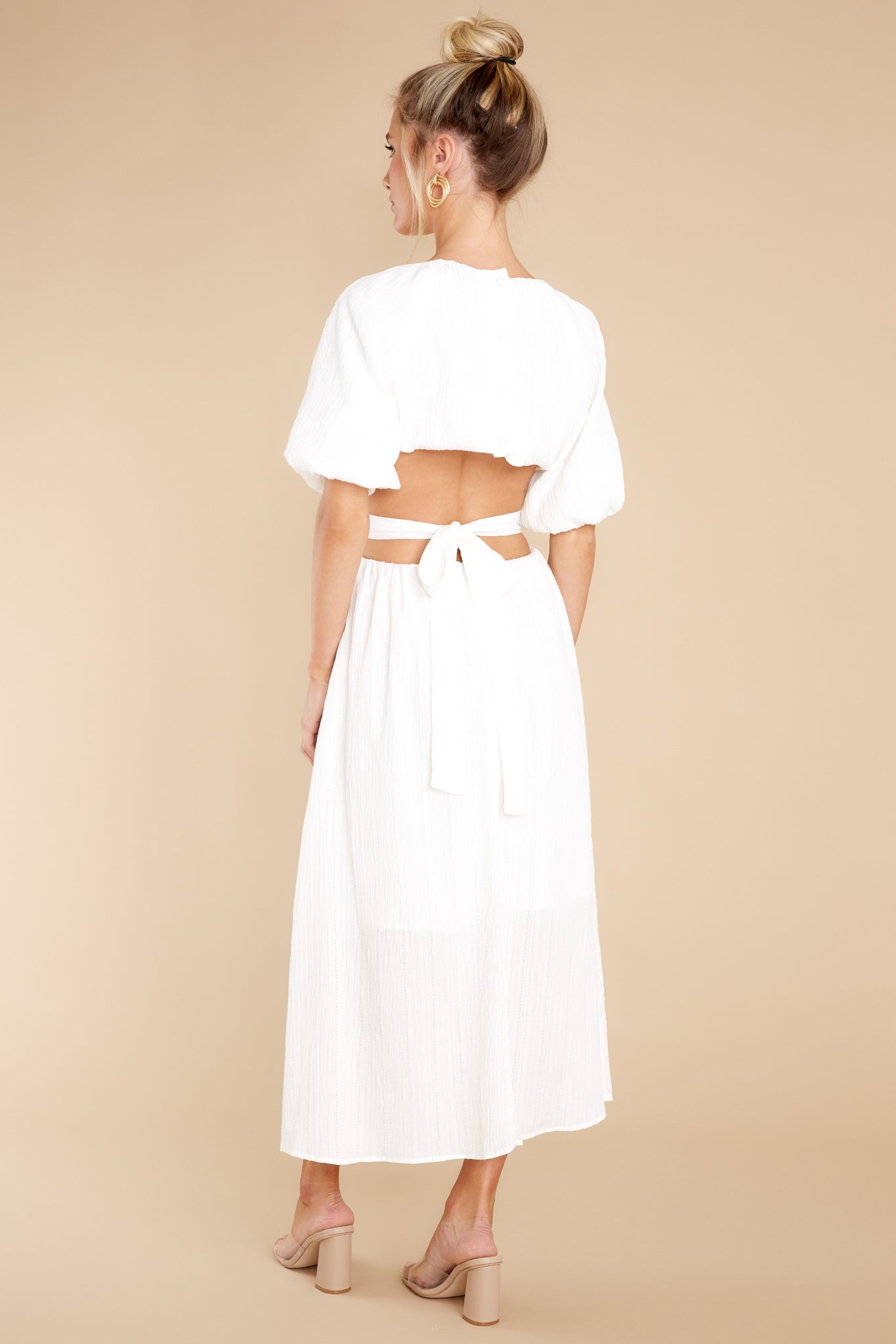 Hold My Hand Off White Maxi Dress