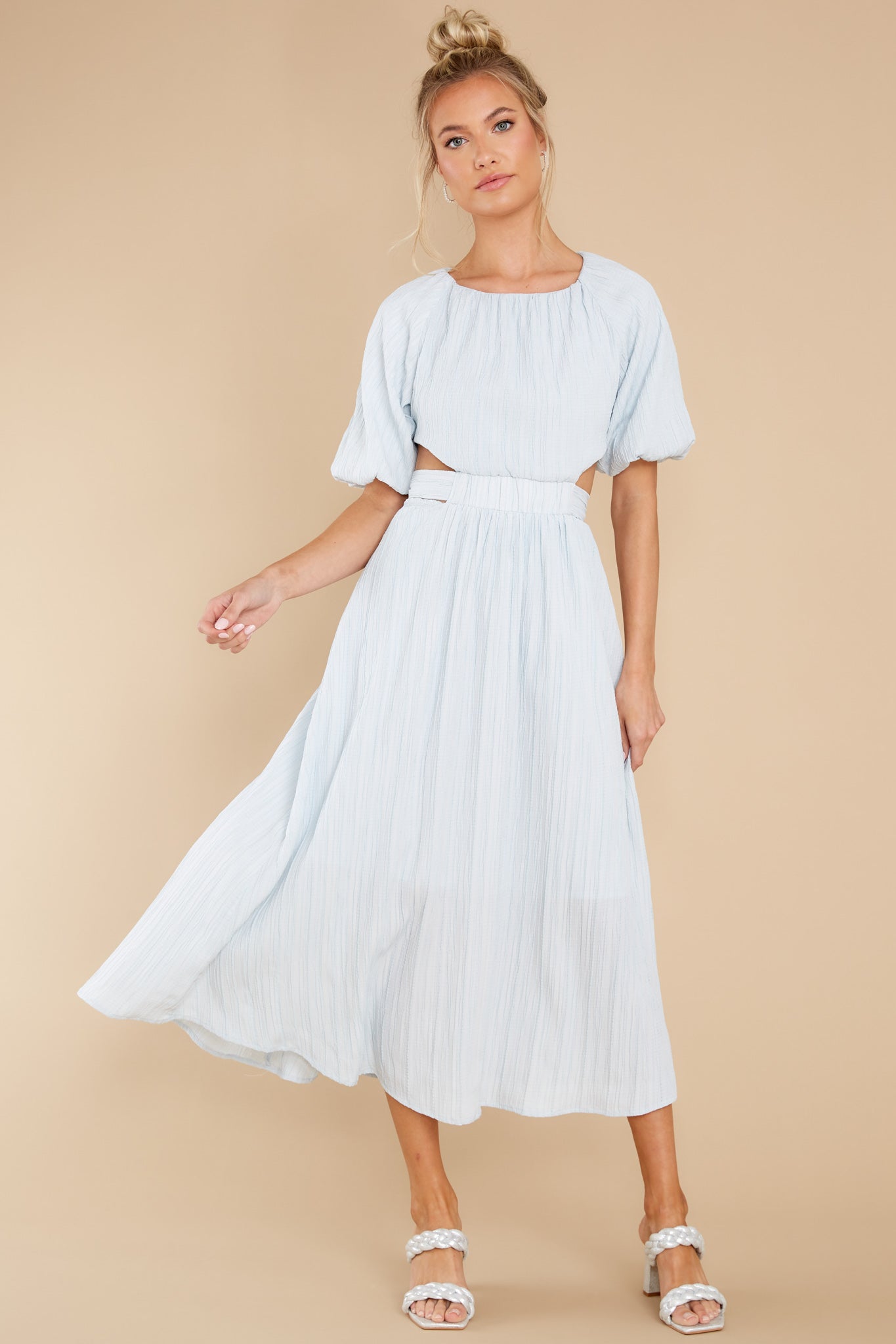 Hold My Hand Pastel Blue Maxi Dress