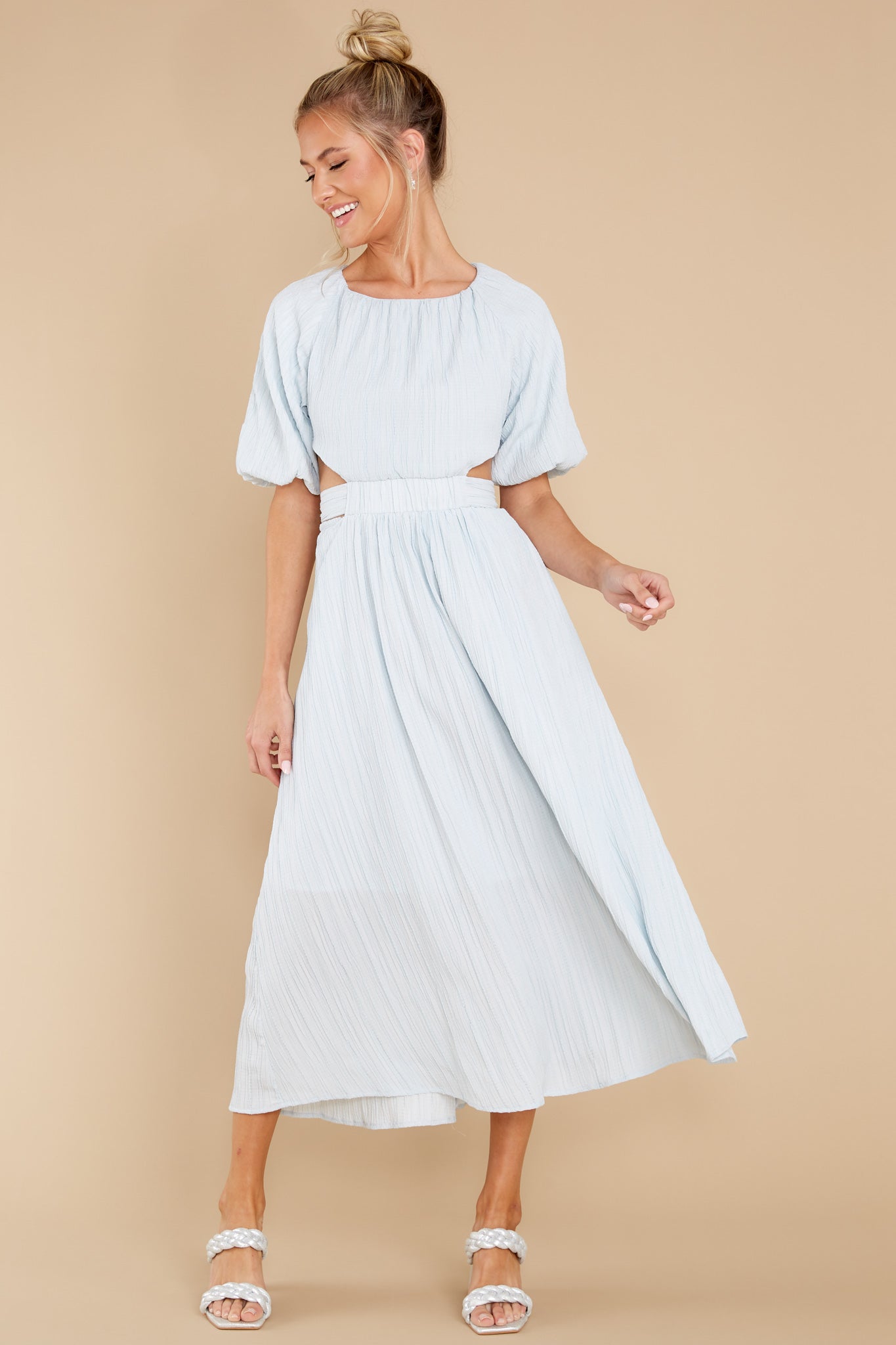 Hold My Hand Pastel Blue Maxi Dress