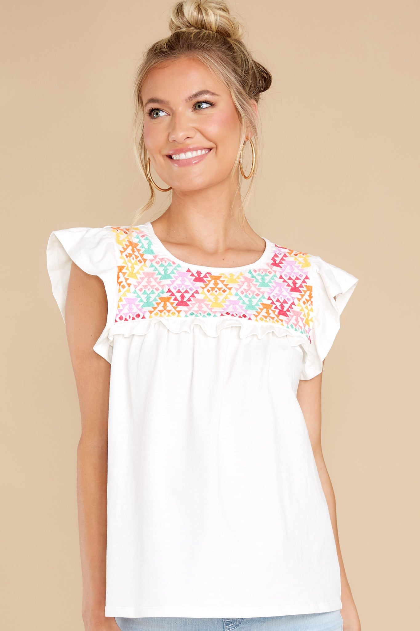 Getting Inspired White Embroidered Top