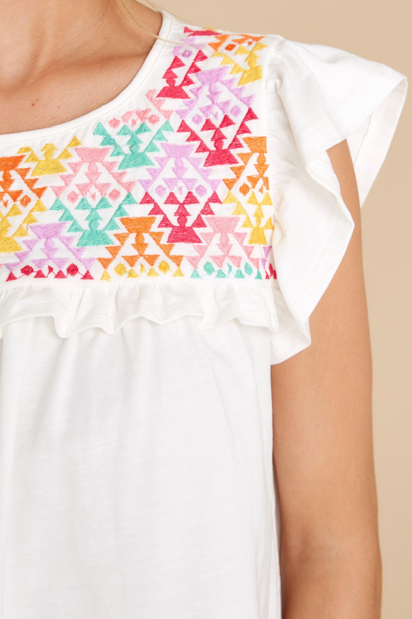 Getting Inspired White Embroidered Top