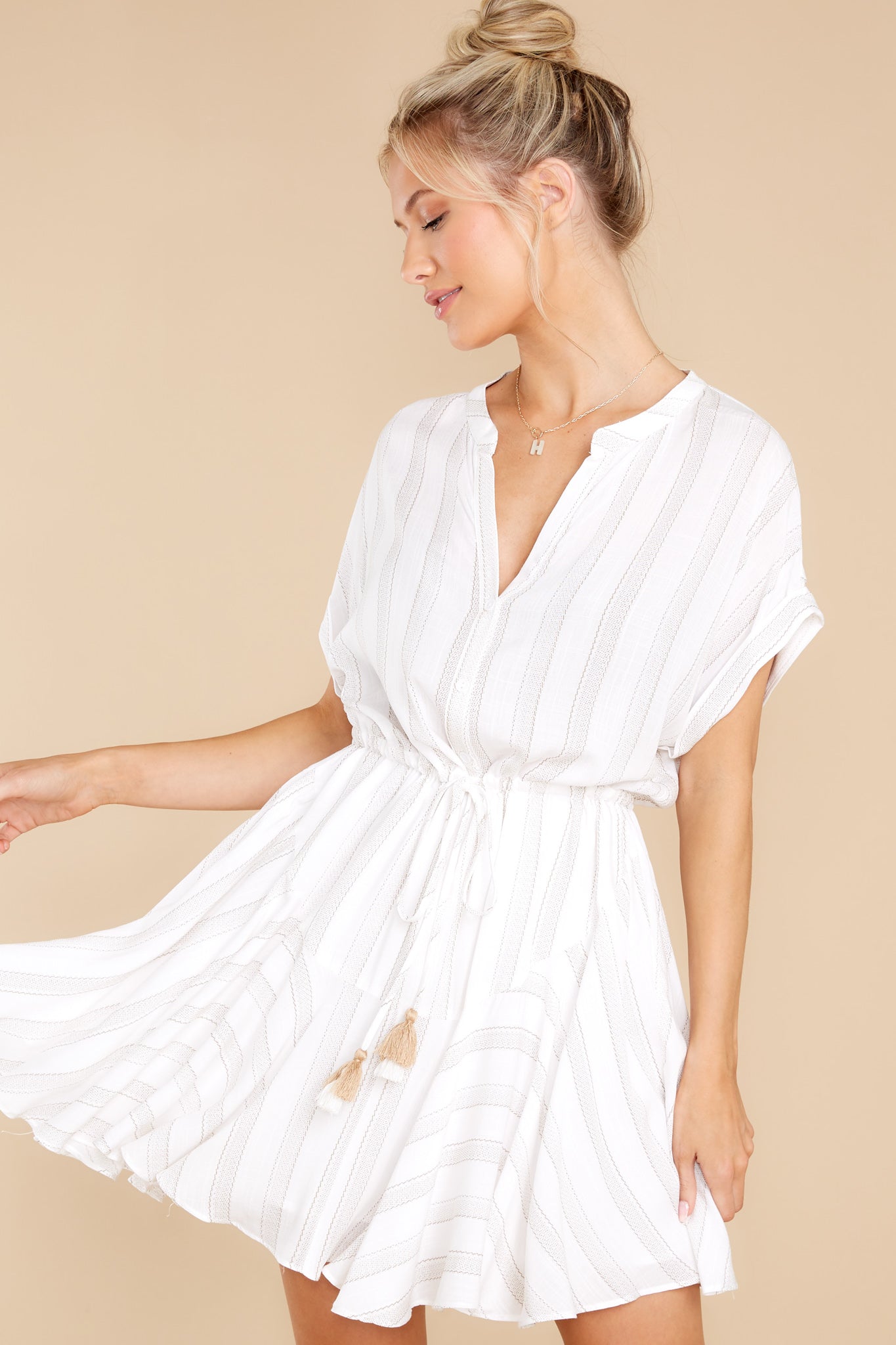 Welcome To My Dreams White Stripe Dress