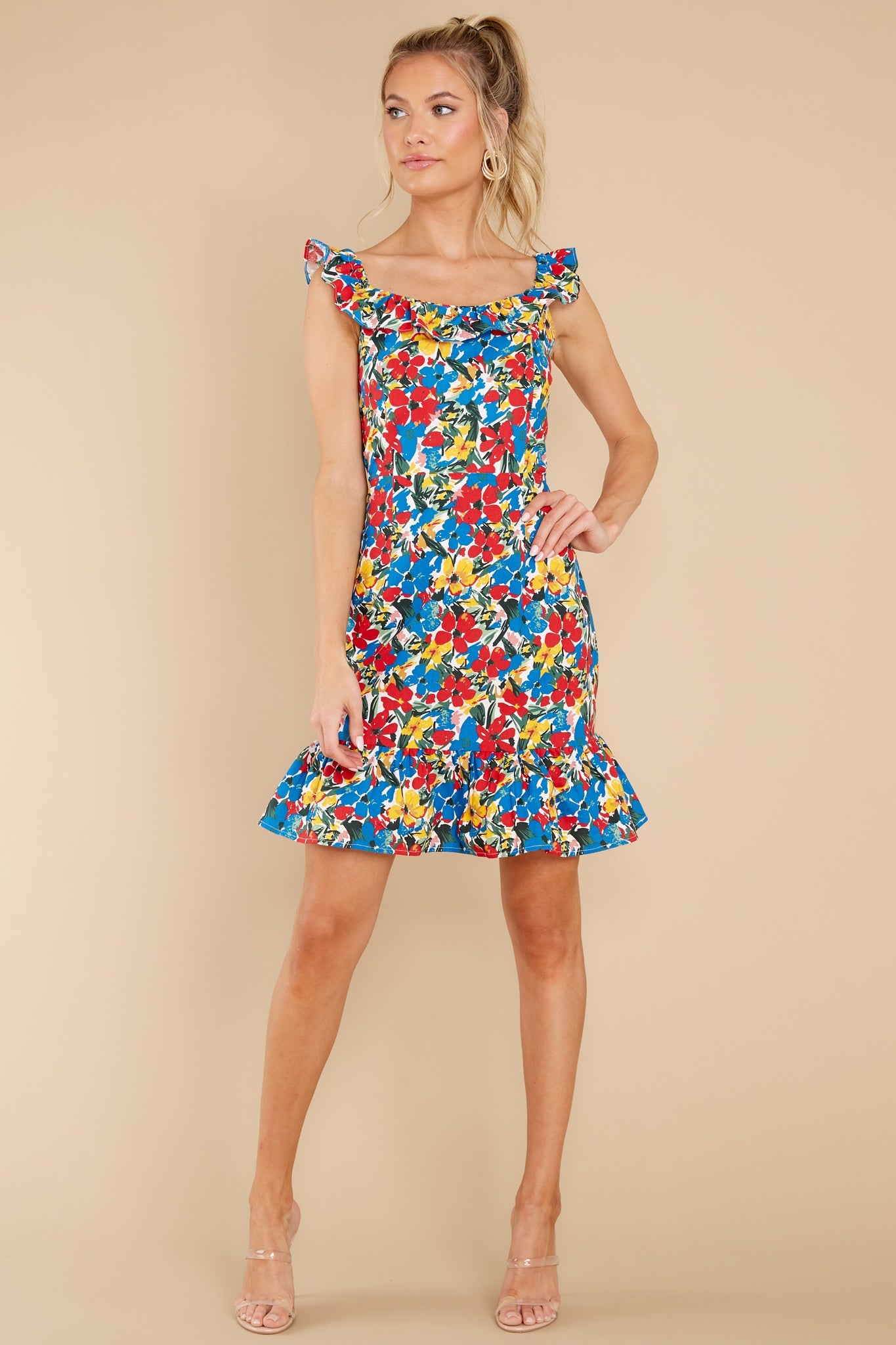 Kind Memories Red Sorrente Print Sleeveless Dress