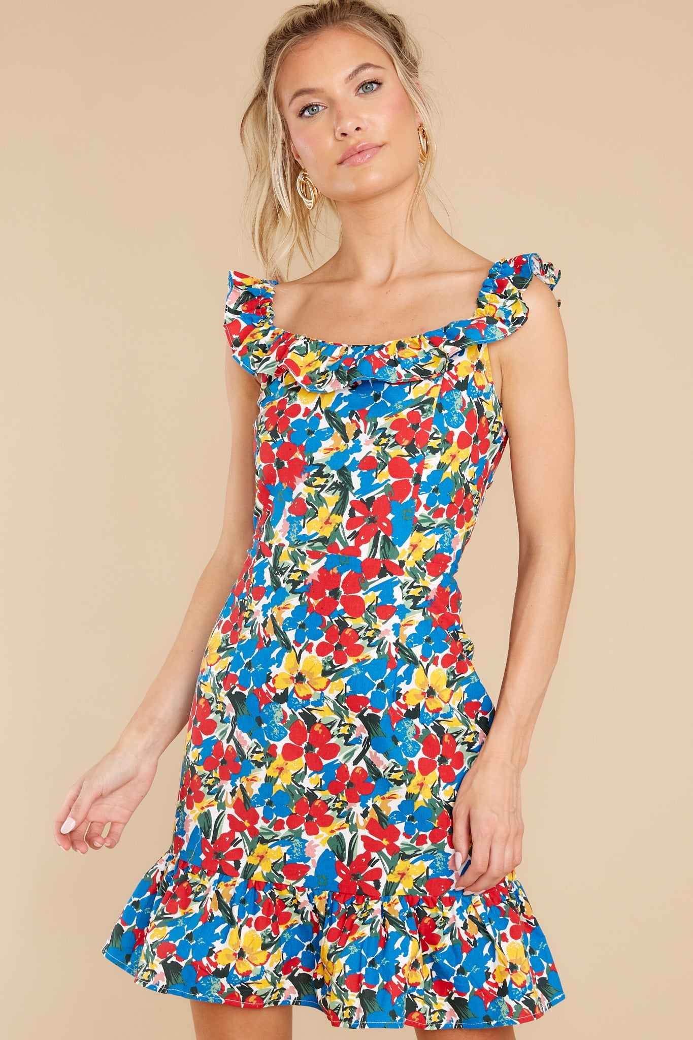 Kind Memories Red Sorrente Print Sleeveless Dress