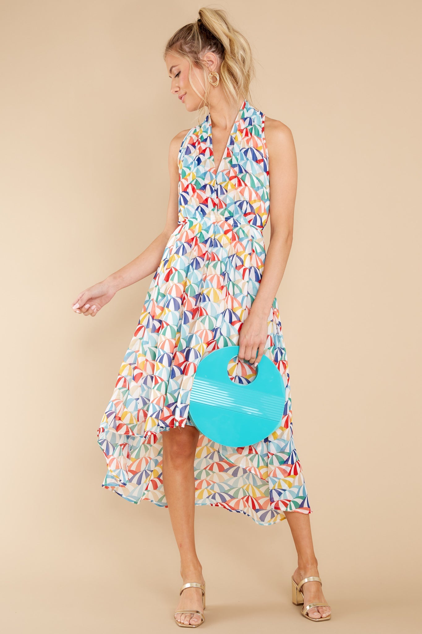 Effortless Feeling White Parasol Long Printed Dress
