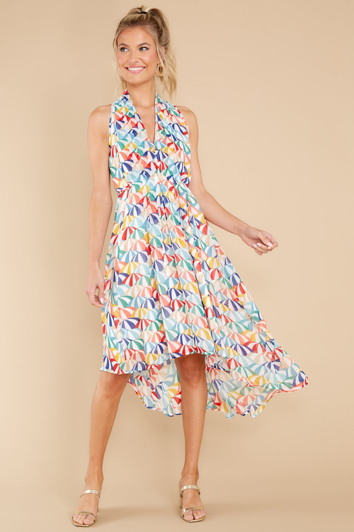 Effortless Feeling White Parasol Long Printed Dress