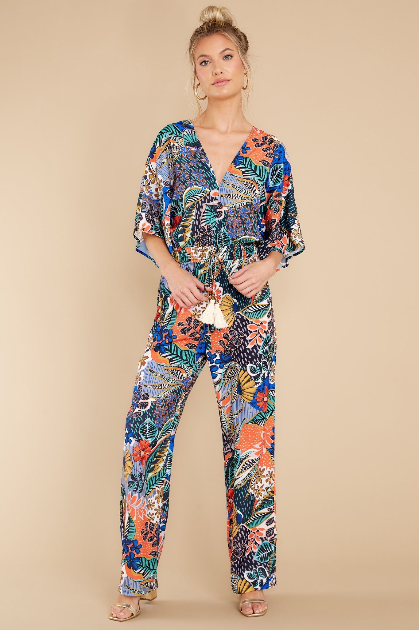 Free To Frolic Multicolour Henry Floral Print Jumpsuit