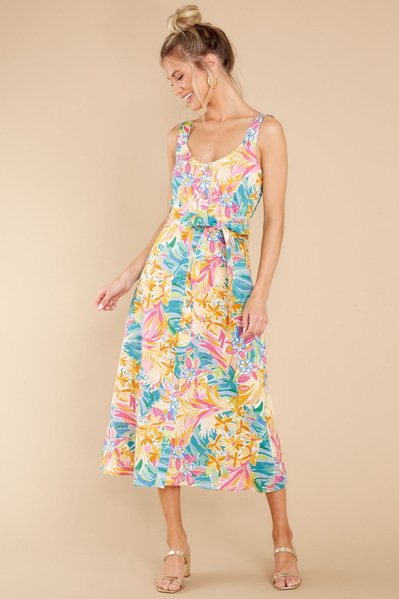 Hawaiian Escape Pink Josephine Print Dress