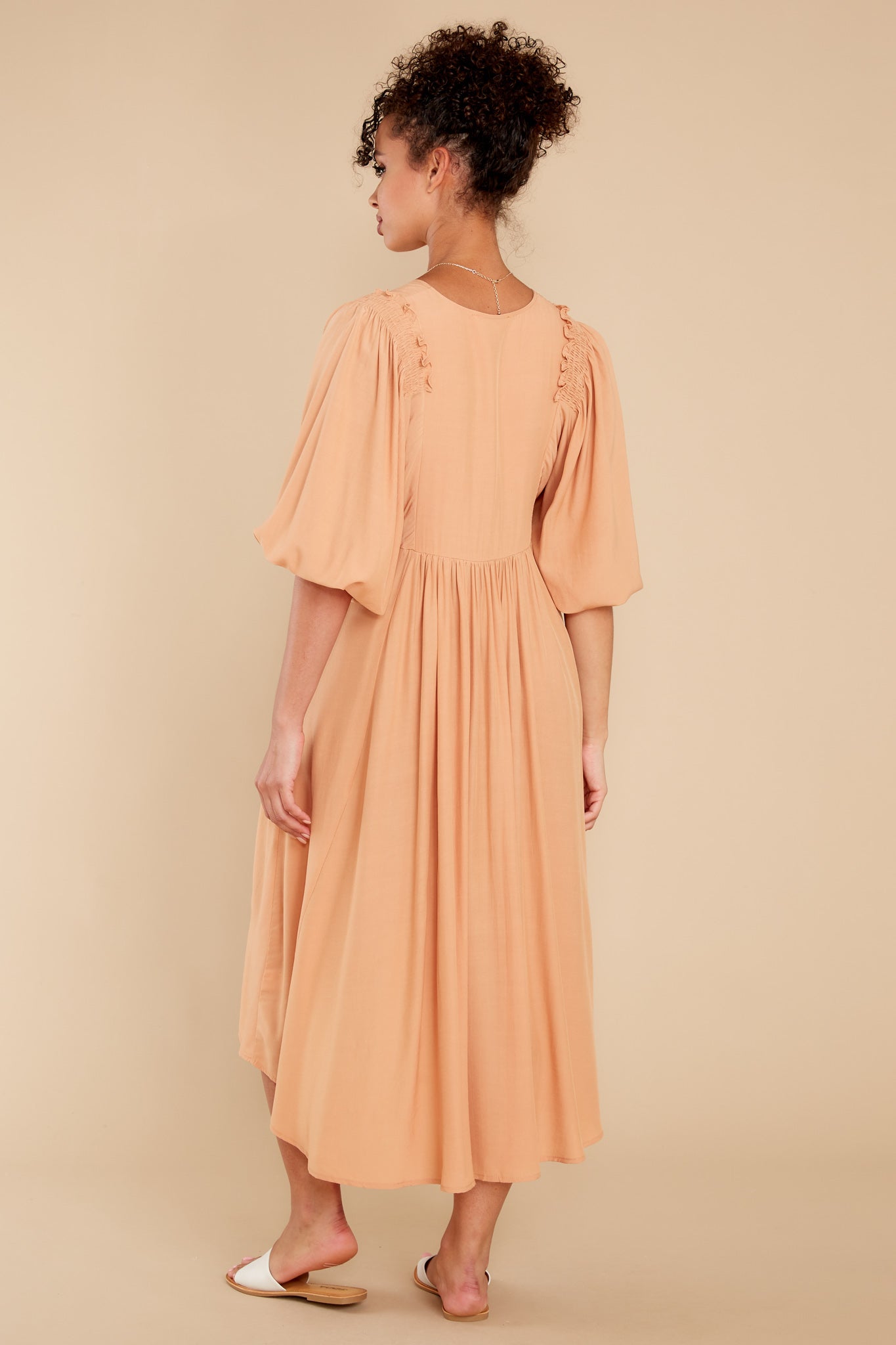 Sweet Interlude Apricot High-Low Dress