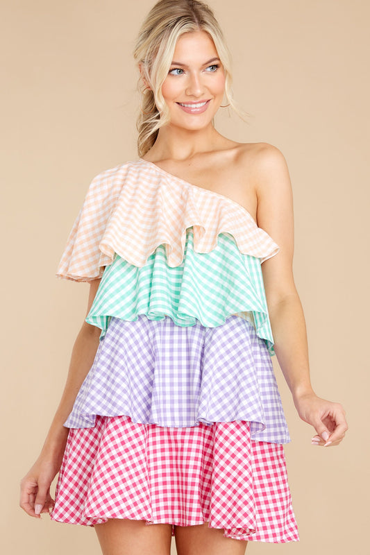 Lena Multicolor Gingham Dress