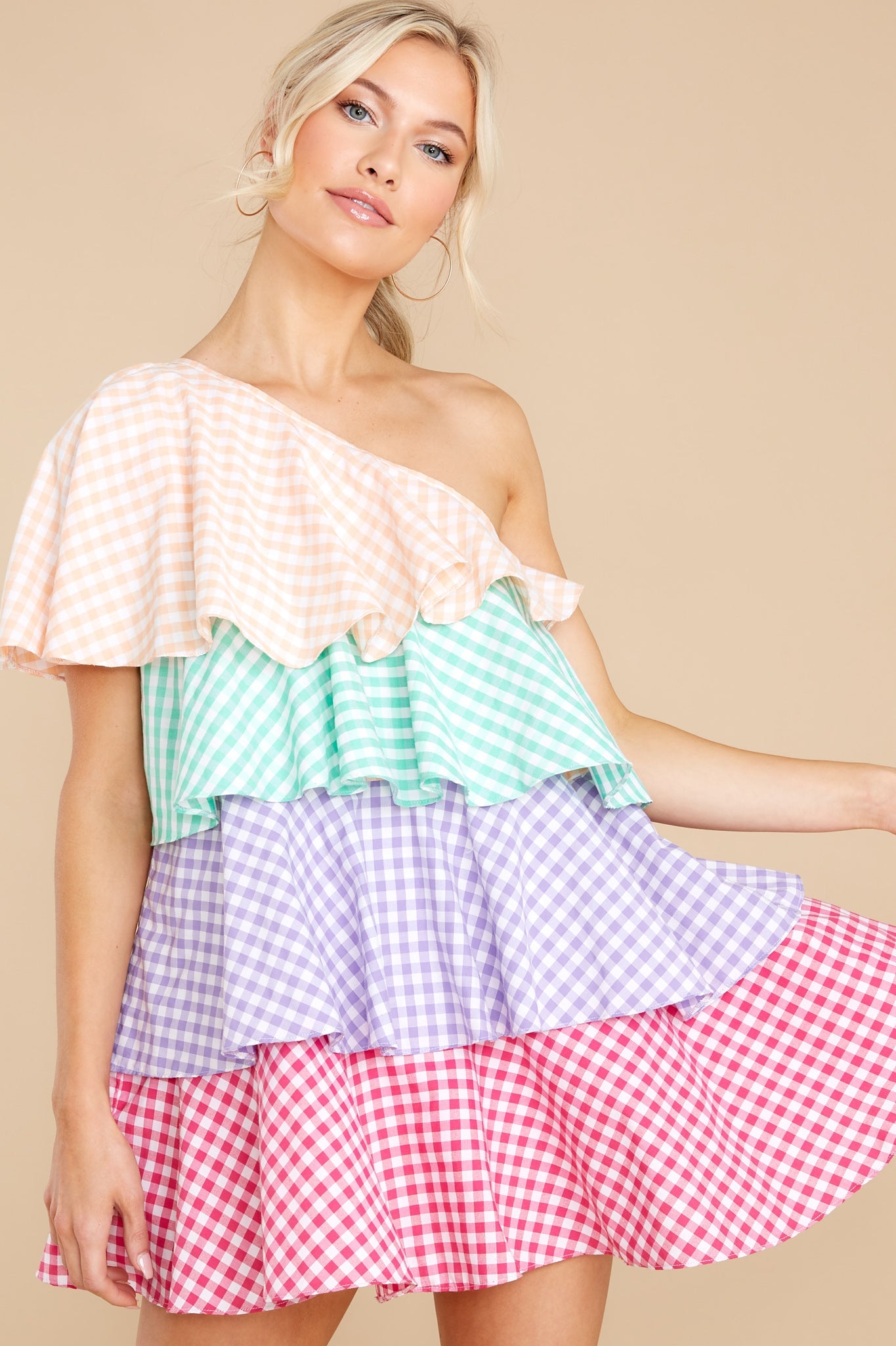 Lena Multicolor Gingham Dress