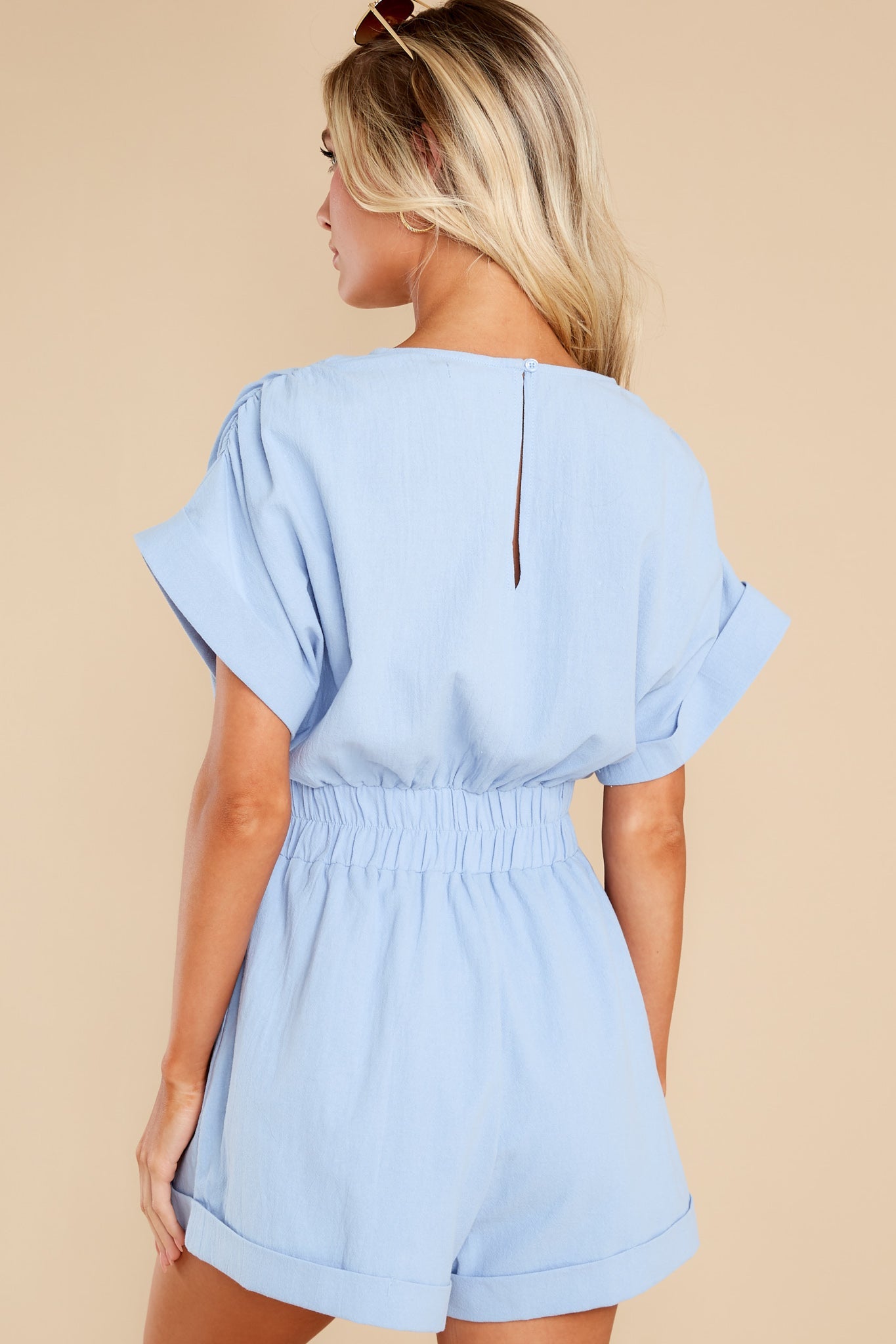 Travel The World Sky Blue Romper