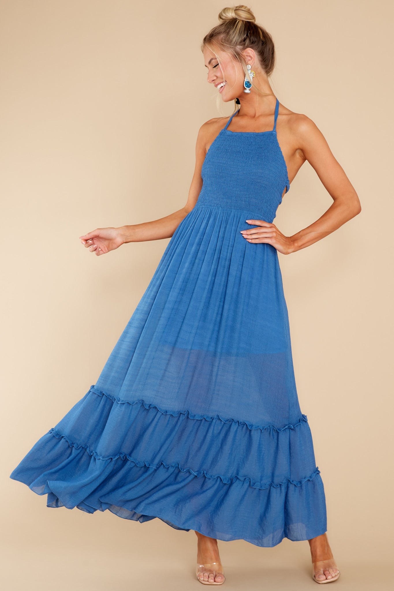 Stick Around Blue Maxi Dress