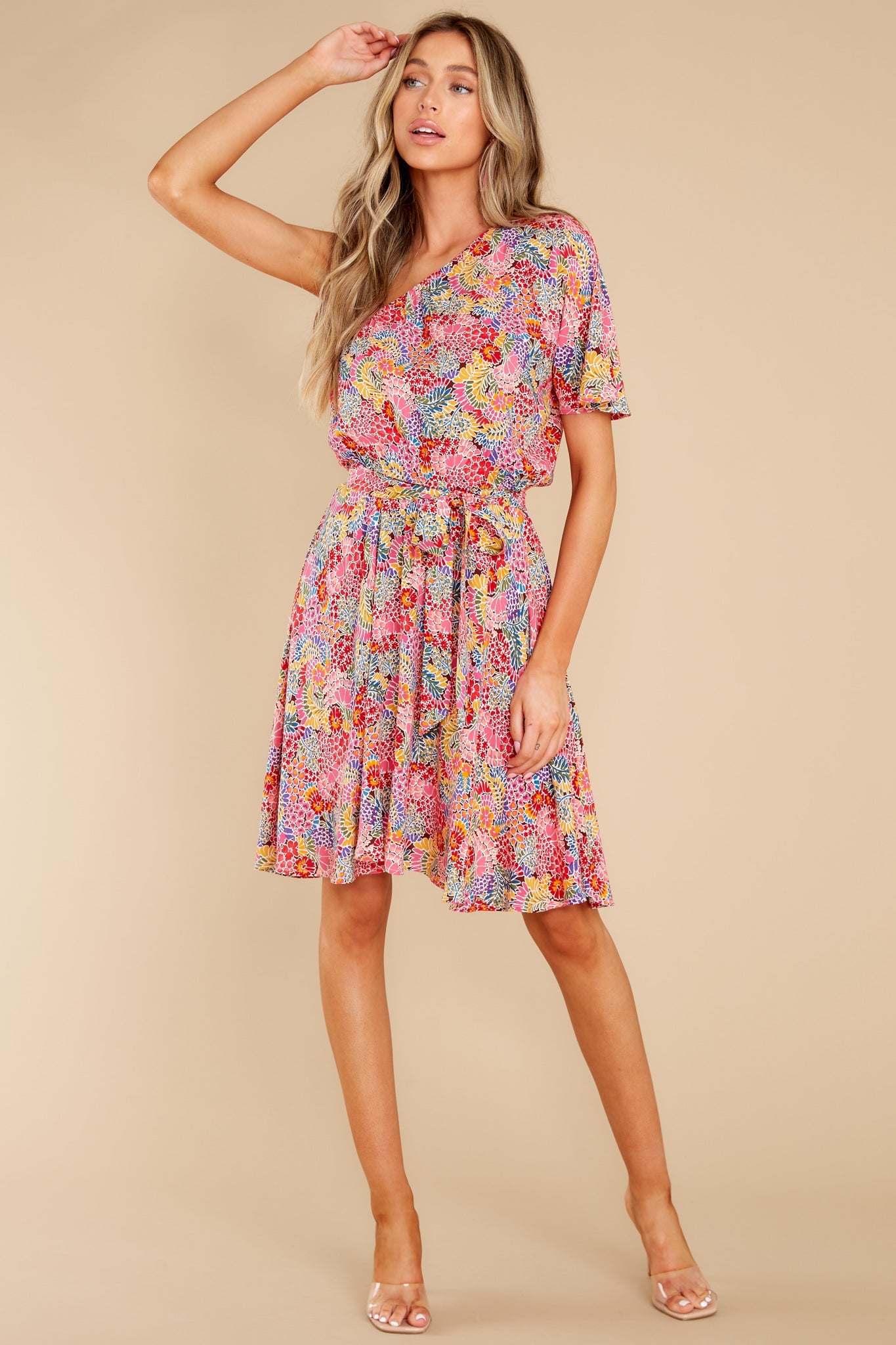 Good Times Ahead Pink Floral Print Dress