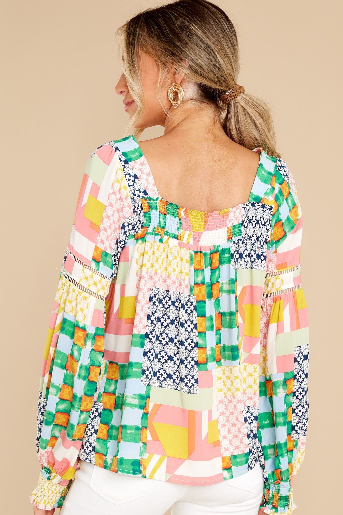 Getting Creative Green Multi Print Top