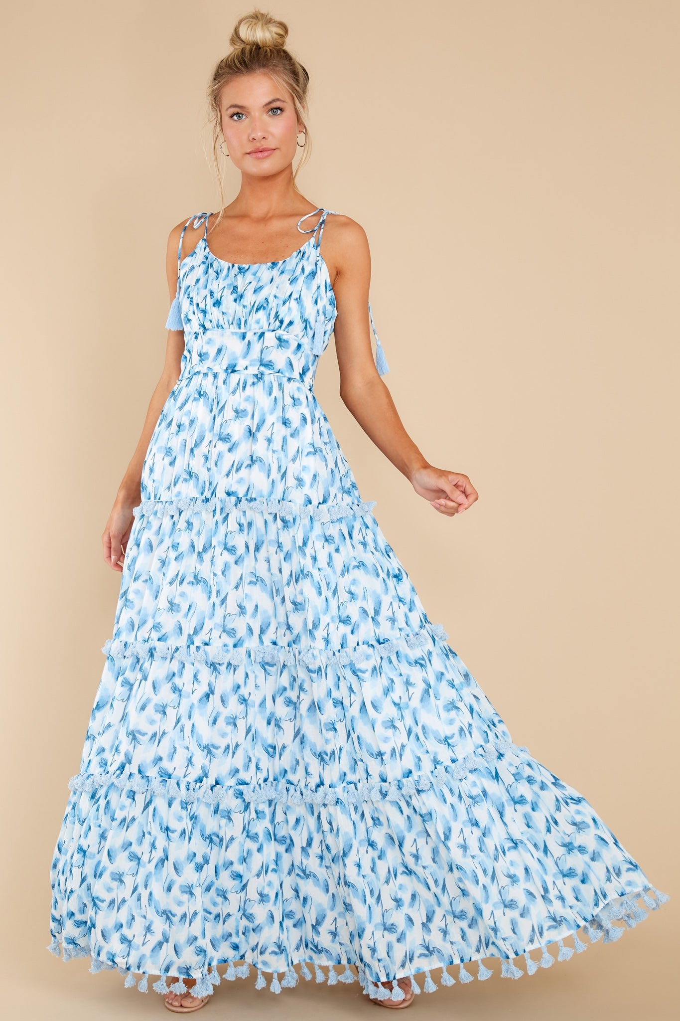 Kennedy Blue Watercolor Maxi Dress