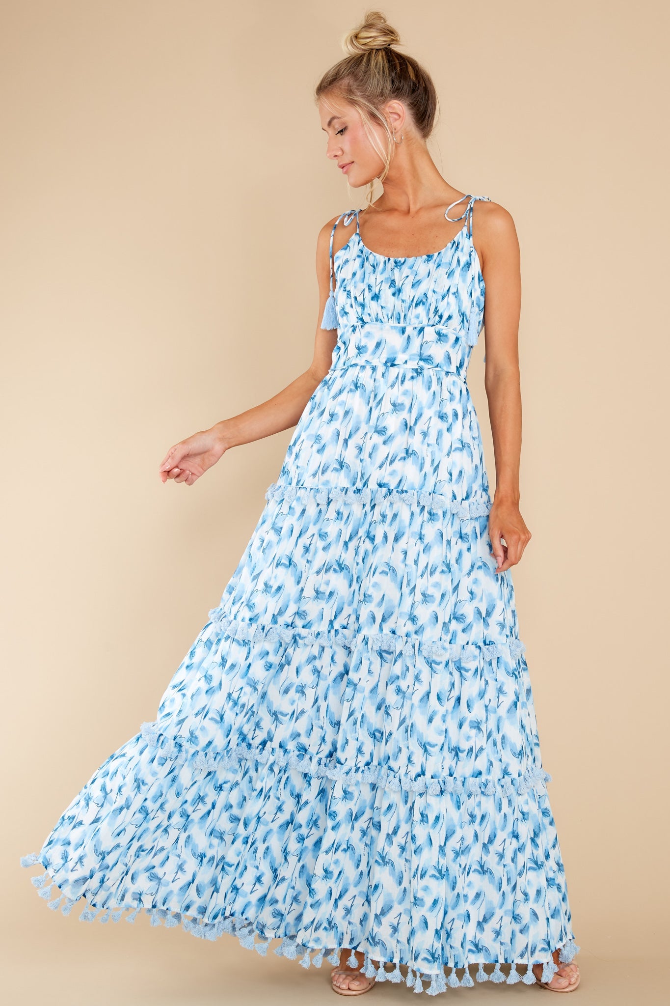 Kennedy Blue Watercolor Maxi Dress
