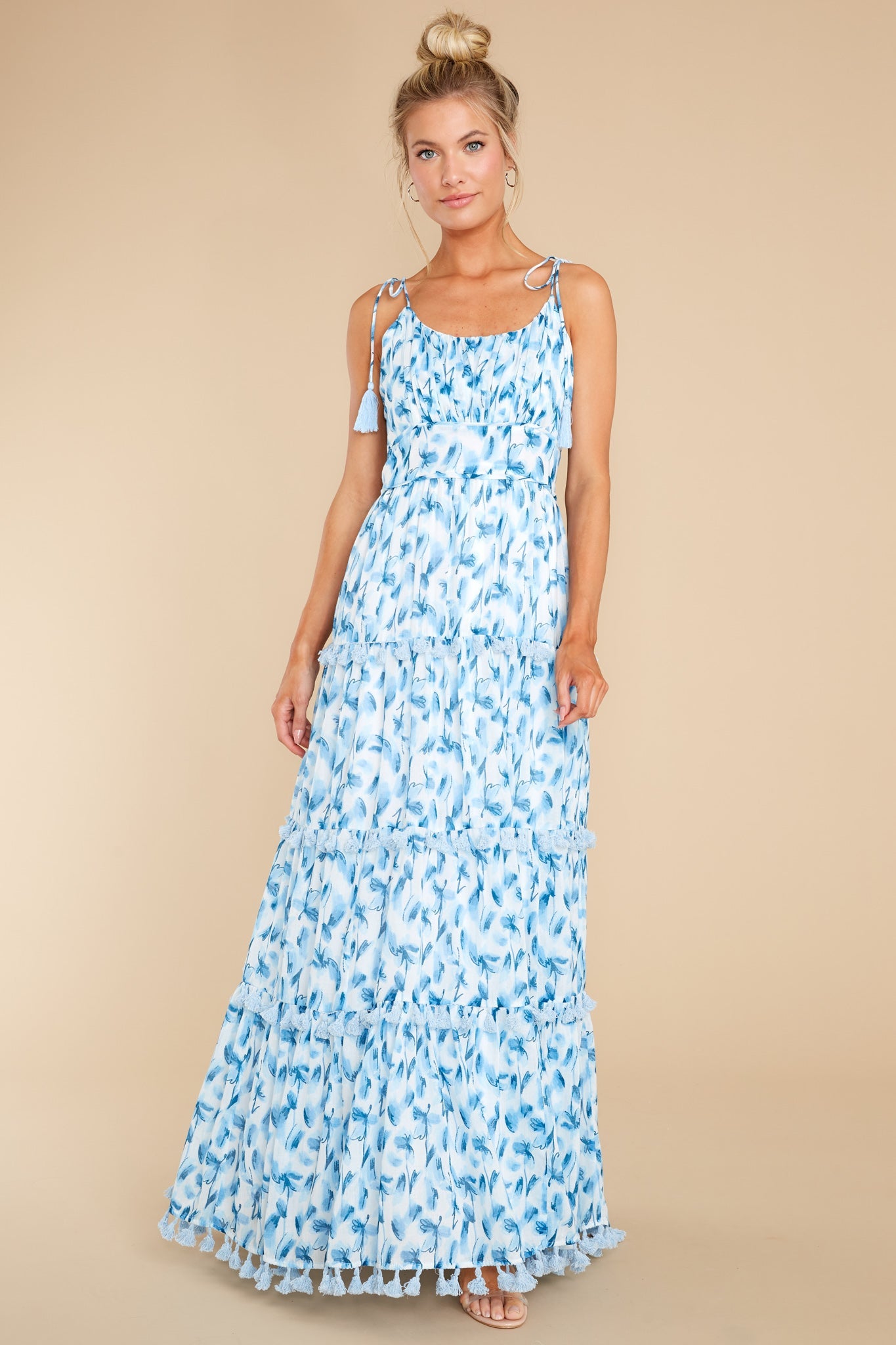Kennedy Blue Watercolor Maxi Dress