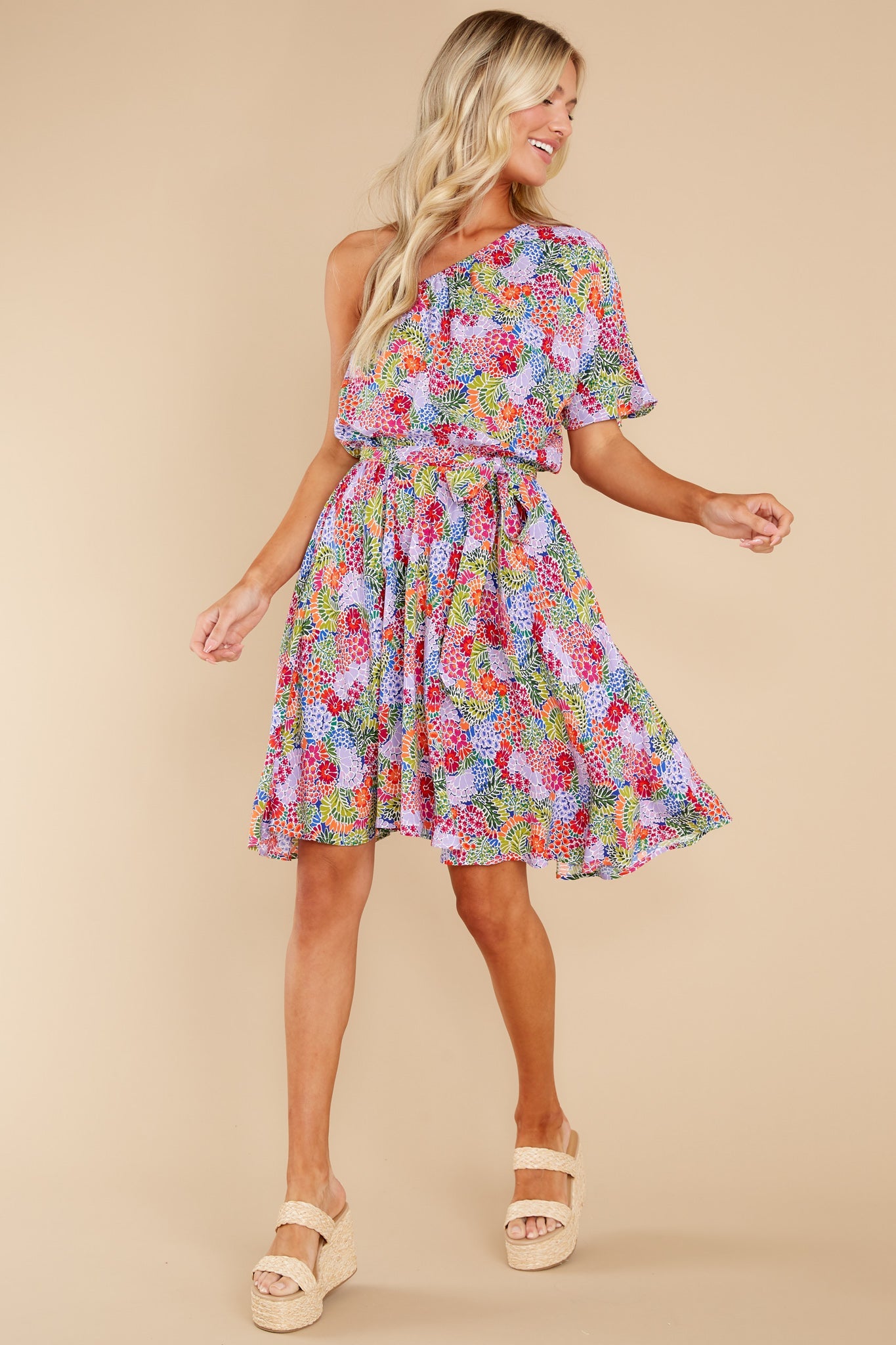 Good Times Ahead Lavender Floral Print Dress
