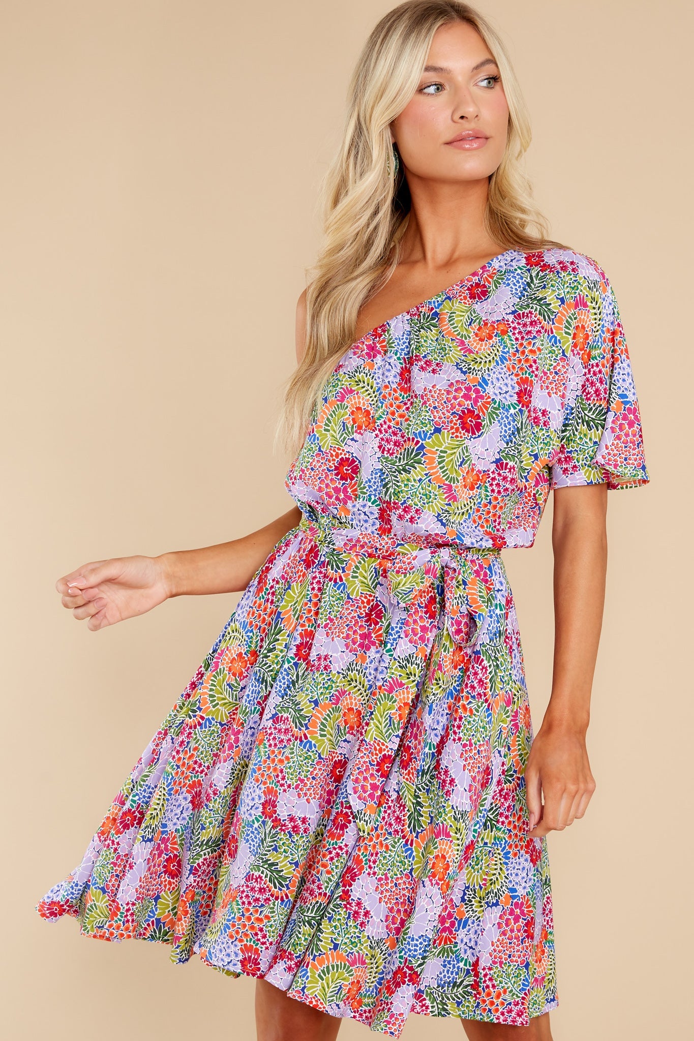 Good Times Ahead Lavender Floral Print Dress