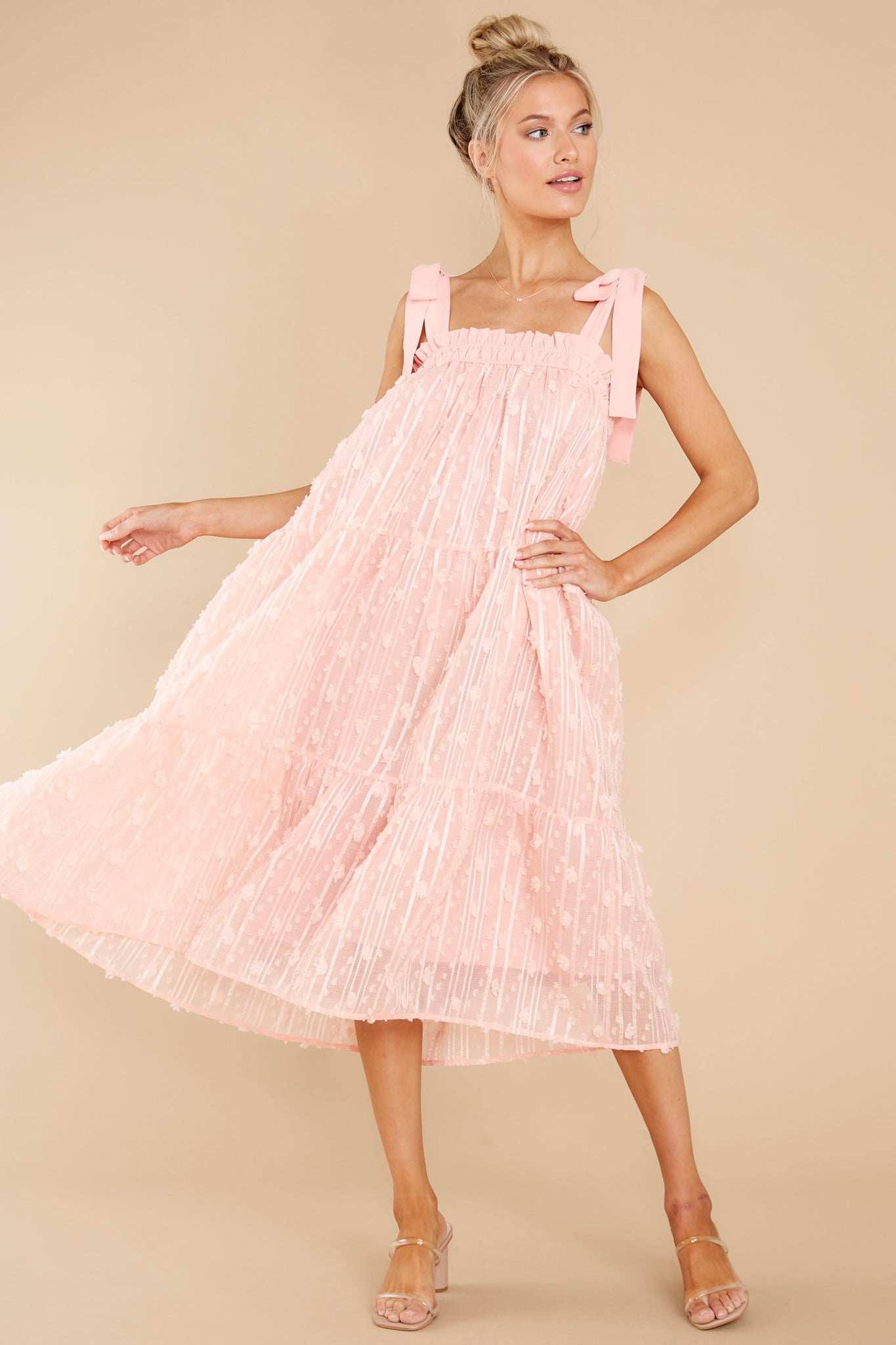 Sweet Lady Light Pink Midi Dress