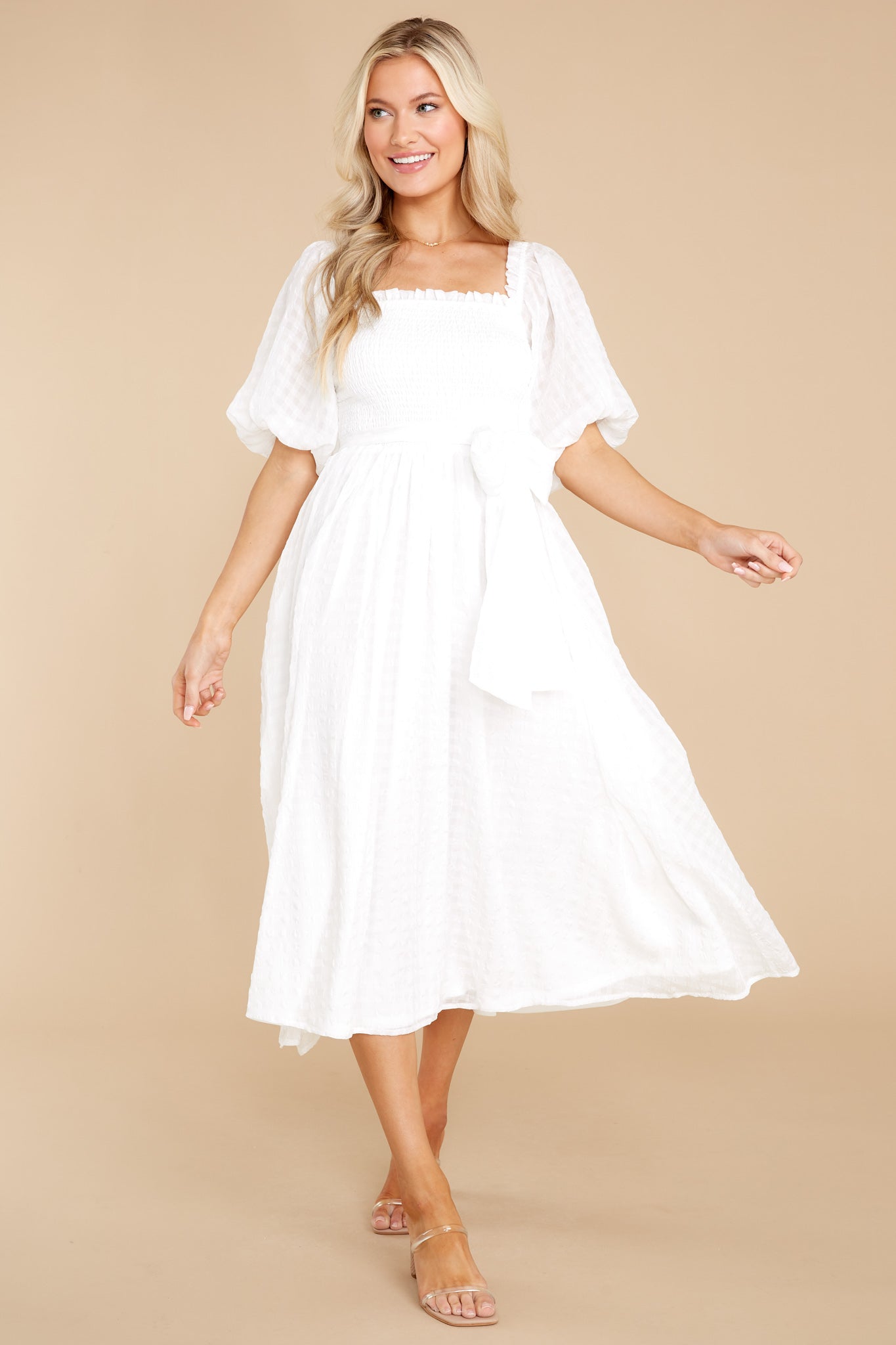 Never Ending Love Story White Midi Dress