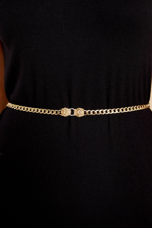 Meet Me Halfway Gold Chain Belt