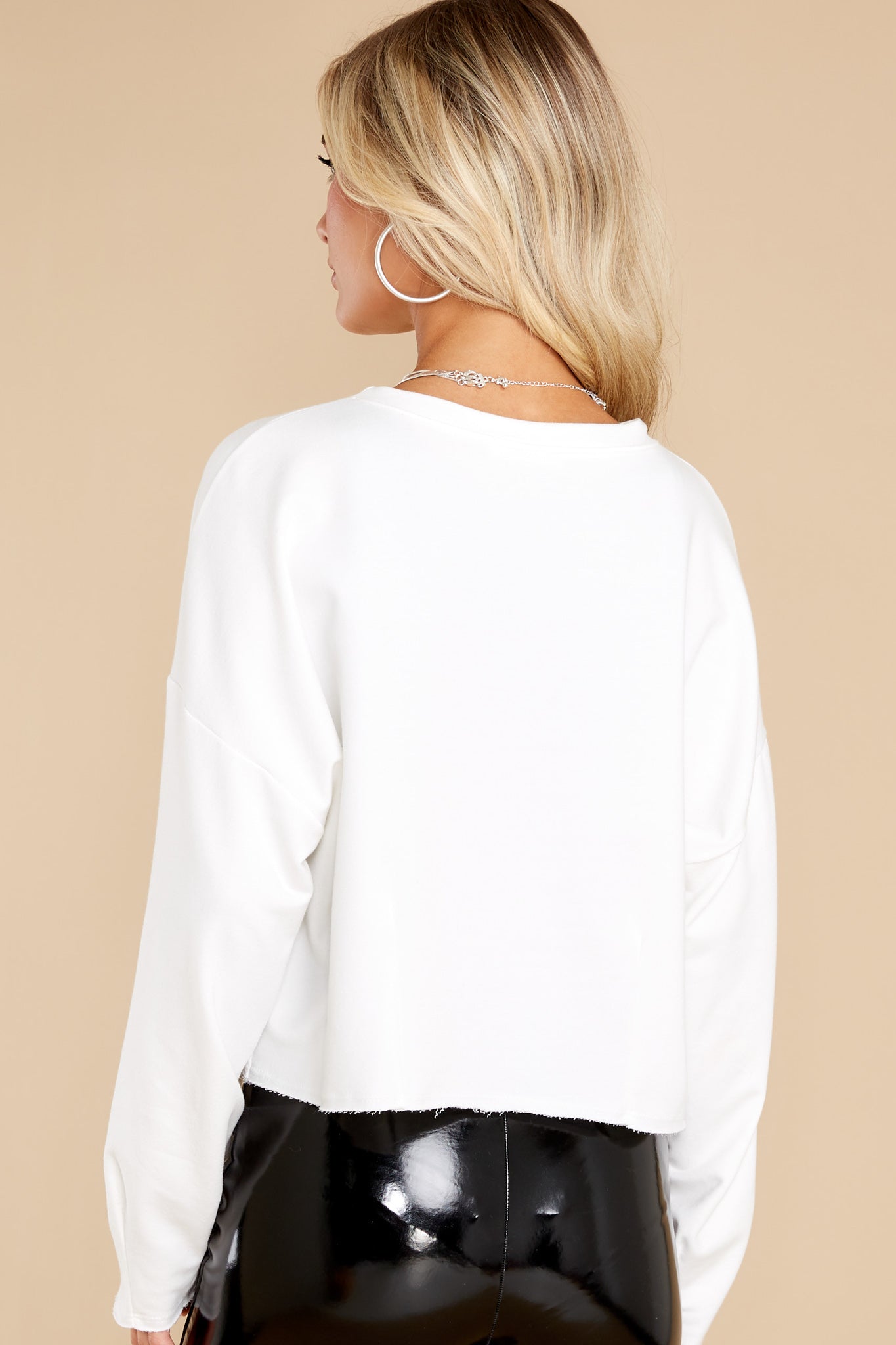 Something Good Ivory Crop Sweatshirt