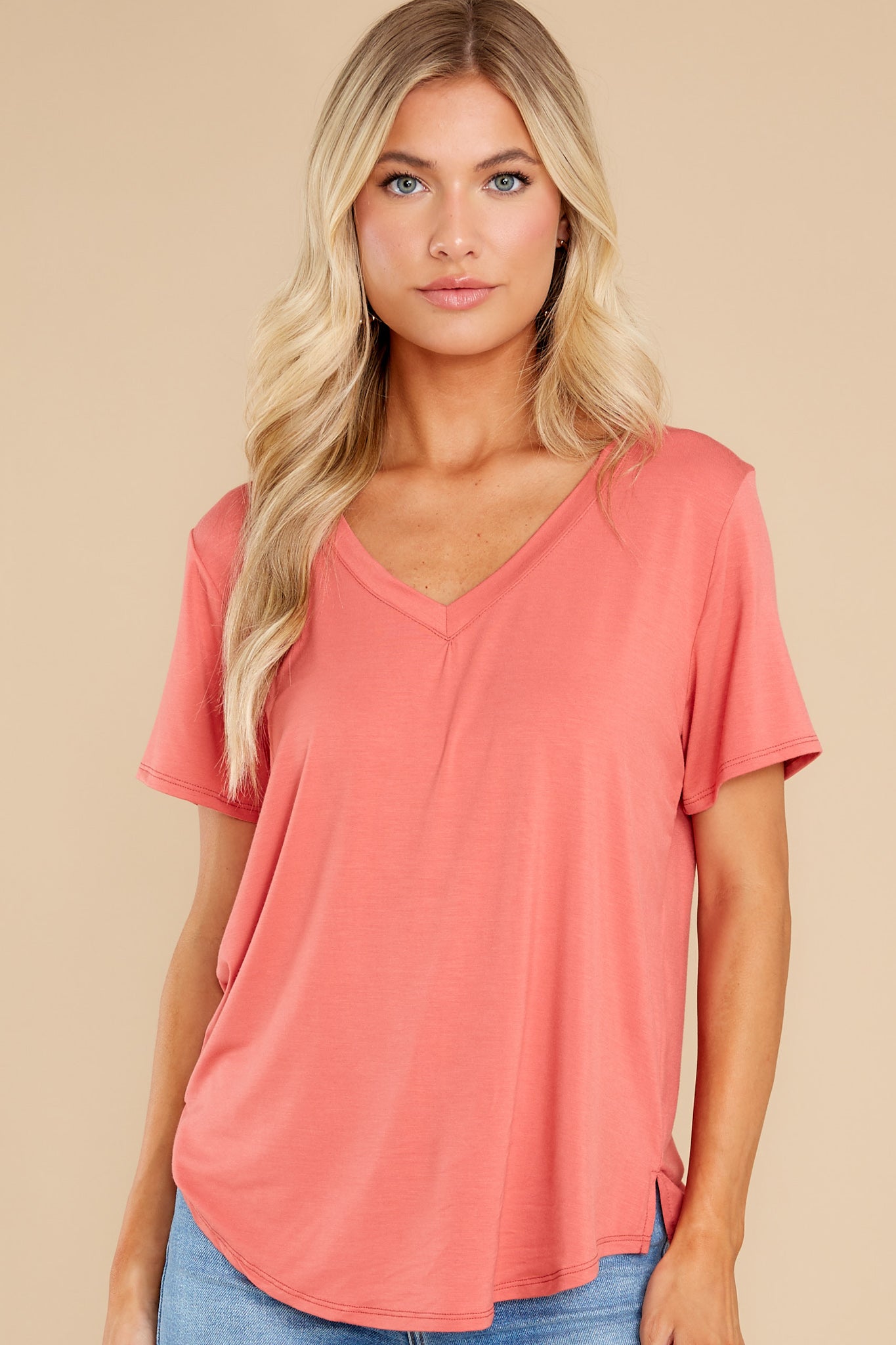 Okay With Me Coral Top