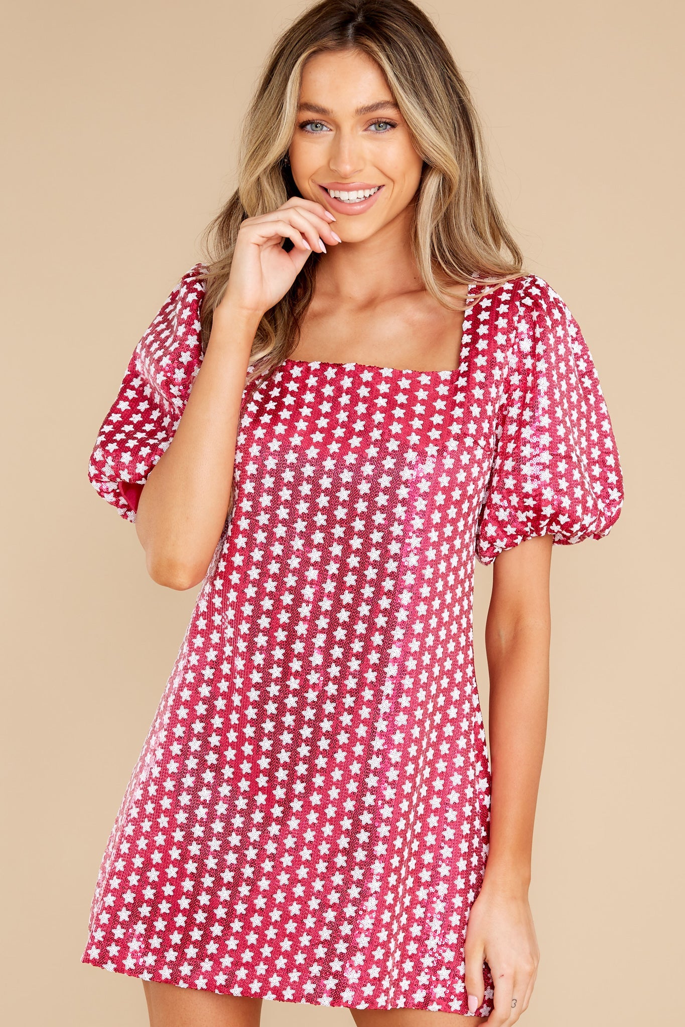 Pink Star Sequin Dress