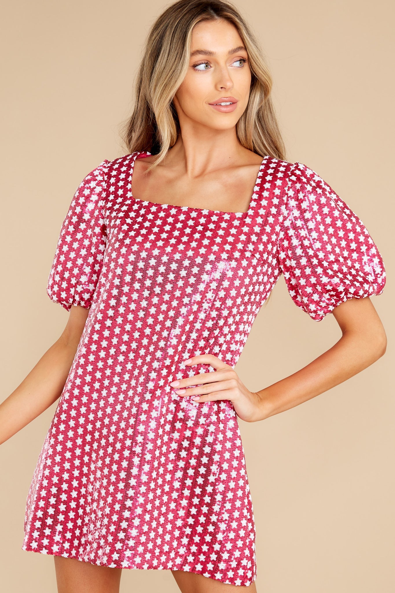 Pink Star Sequin Dress