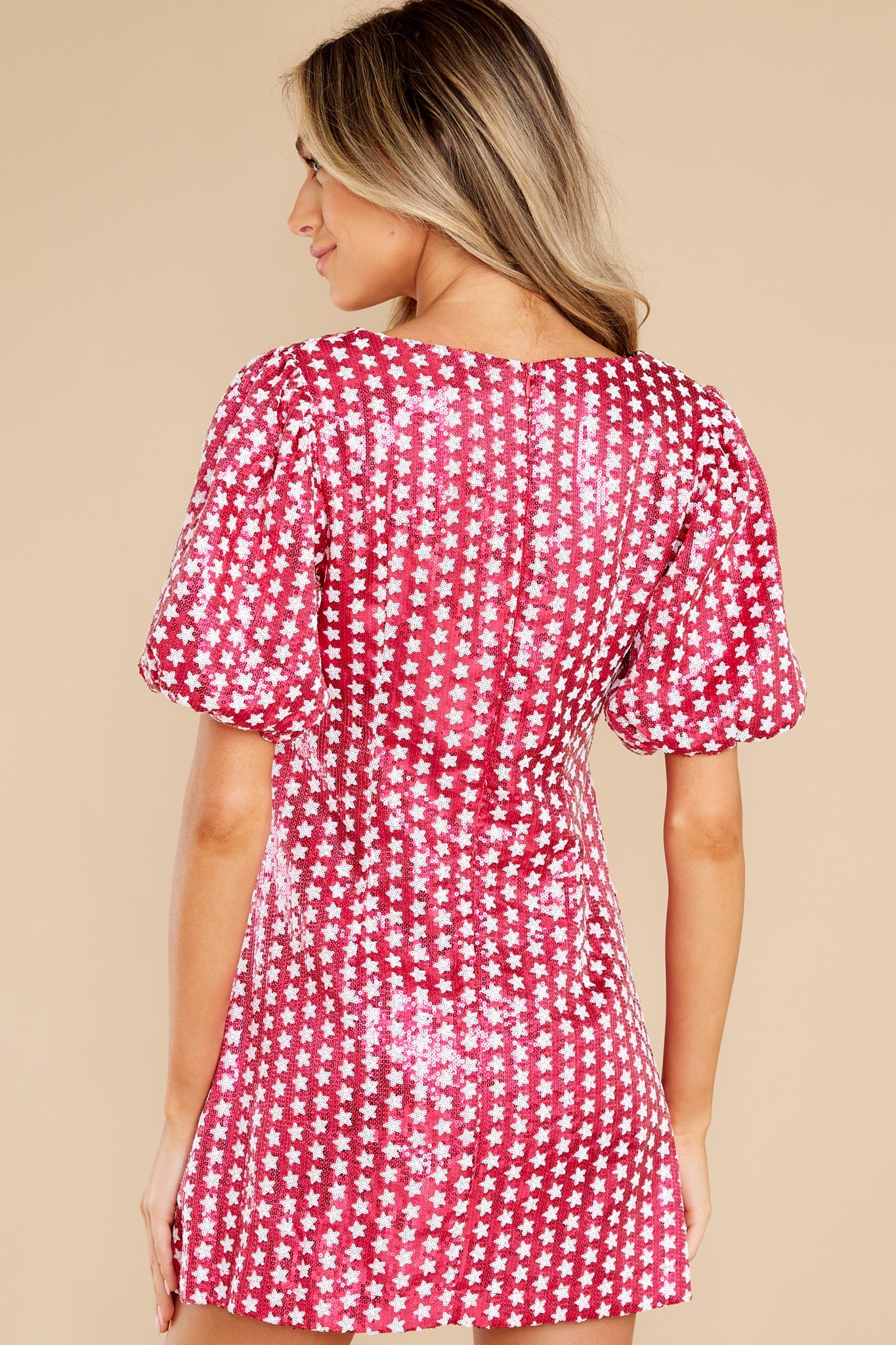 Pink Star Sequin Dress