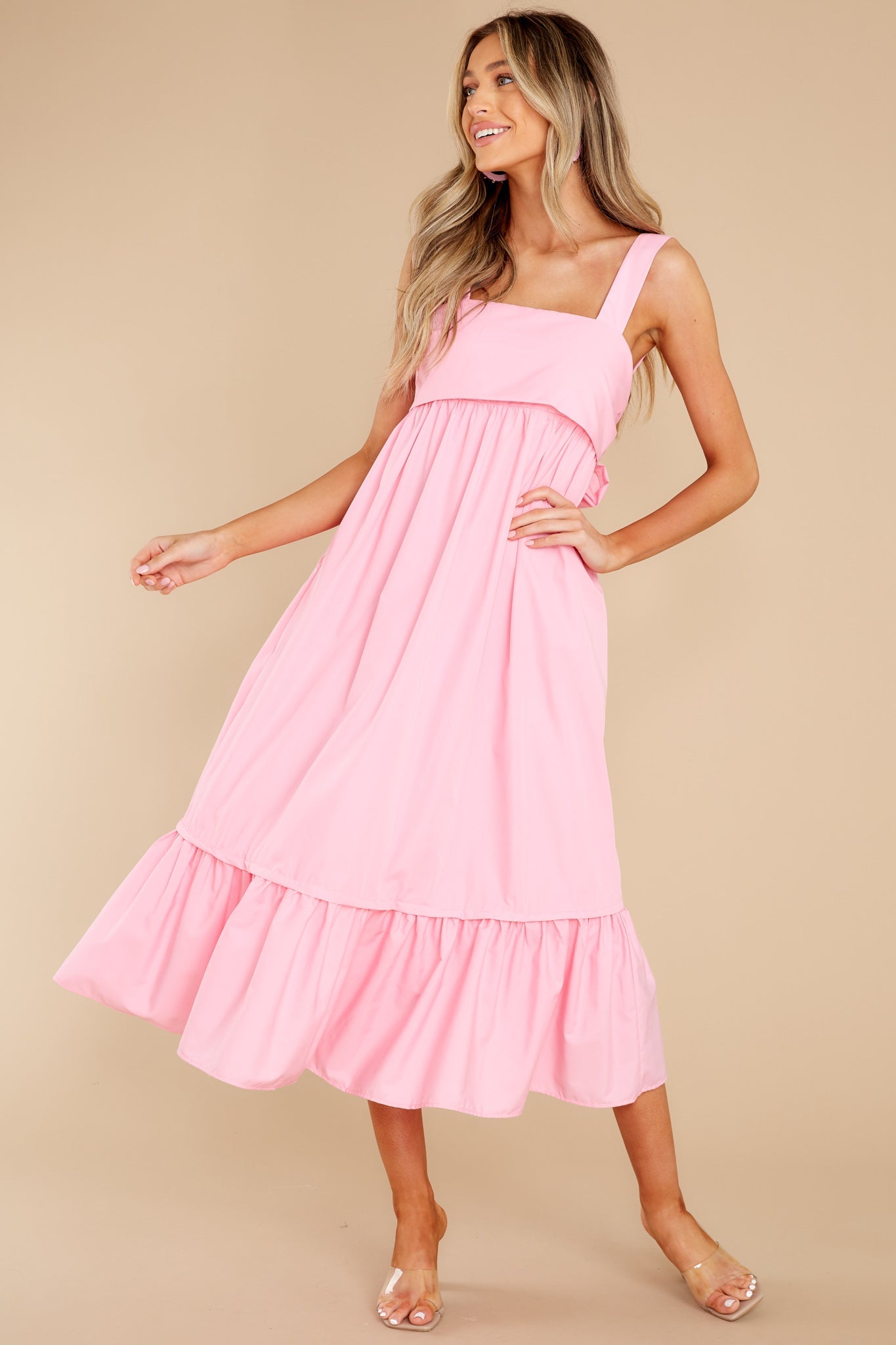 Such A Stunner Bubblegum Pink Midi Dress