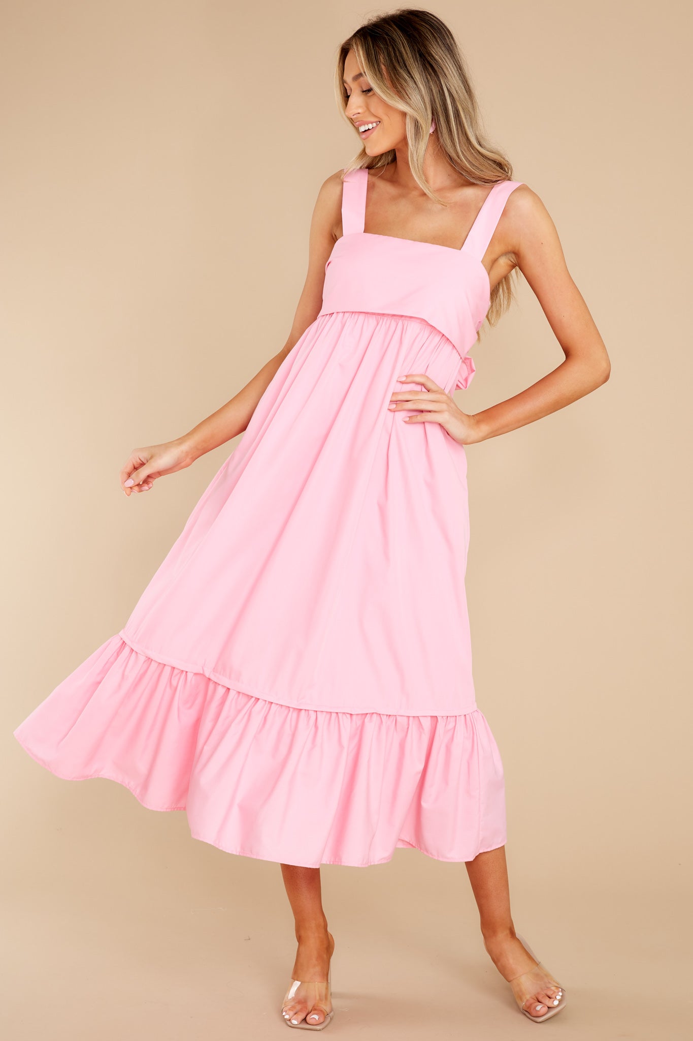 Such A Stunner Bubblegum Pink Midi Dress